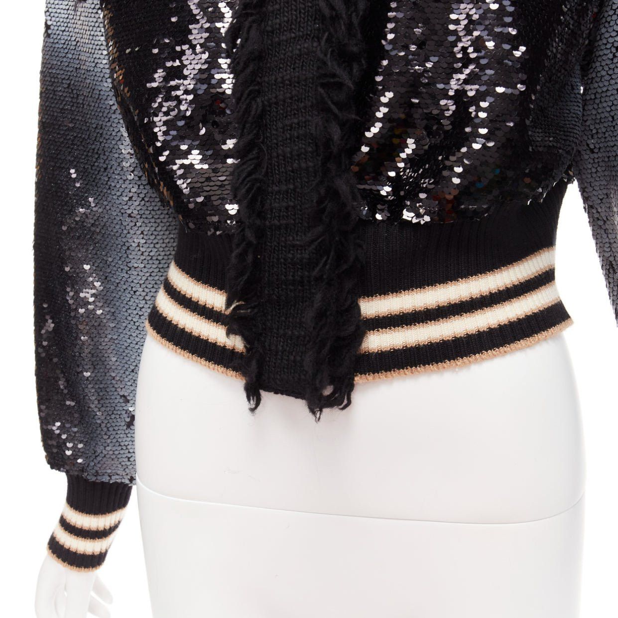 Other AVIU black white spray paint effect sequins cropped bomber jacket IT38 Size XS / US 0-2 / IT 36-38 - 2 Thumbnail