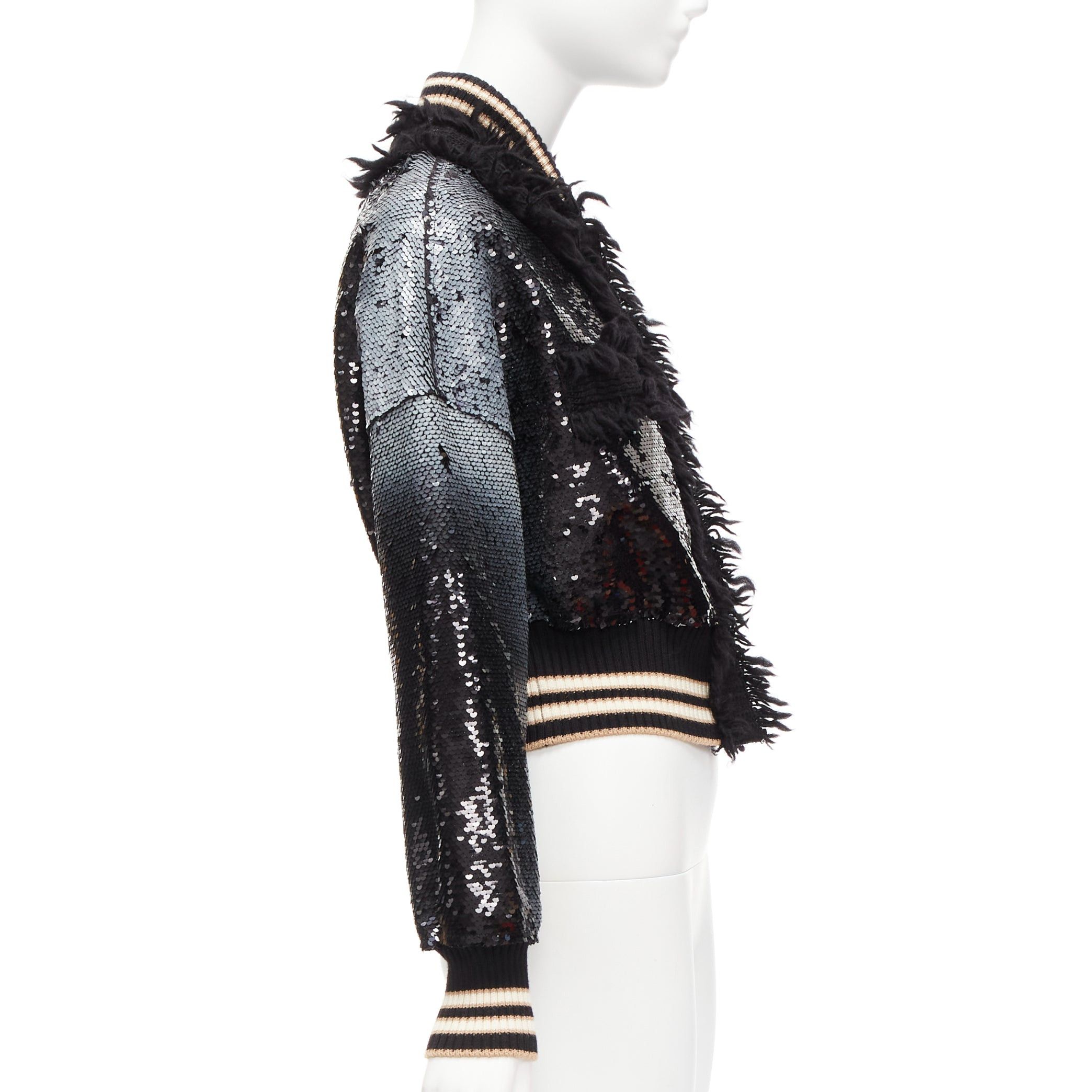 Other AVIU black white spray paint effect sequins cropped bomber jacket IT38 Size XS / US 0-2 / IT 36-38 - 5 Thumbnail