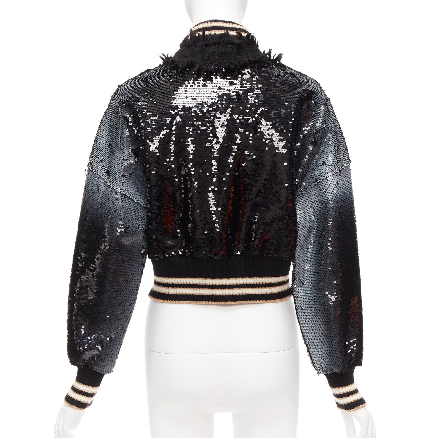 Other AVIU black white spray paint effect sequins cropped bomber jacket IT38 Size XS / US 0-2 / IT 36-38 - 6 Thumbnail