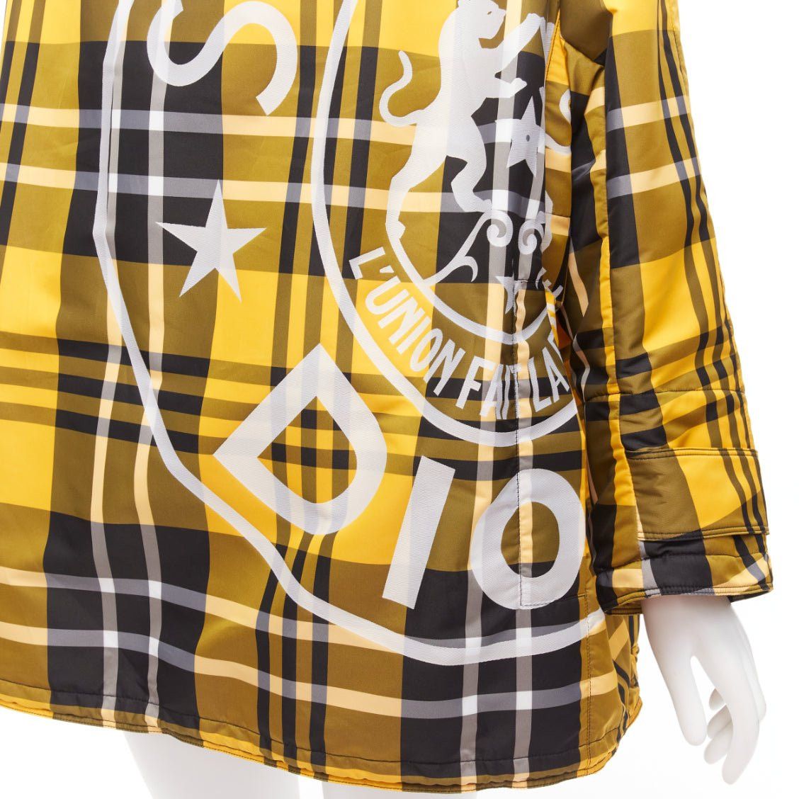 Dior CHRISTIAN DIOR 2022 Runway yellow tartan half zip hooded nylon popover XS Size S / US 4 / IT 40 - 7 Thumbnail