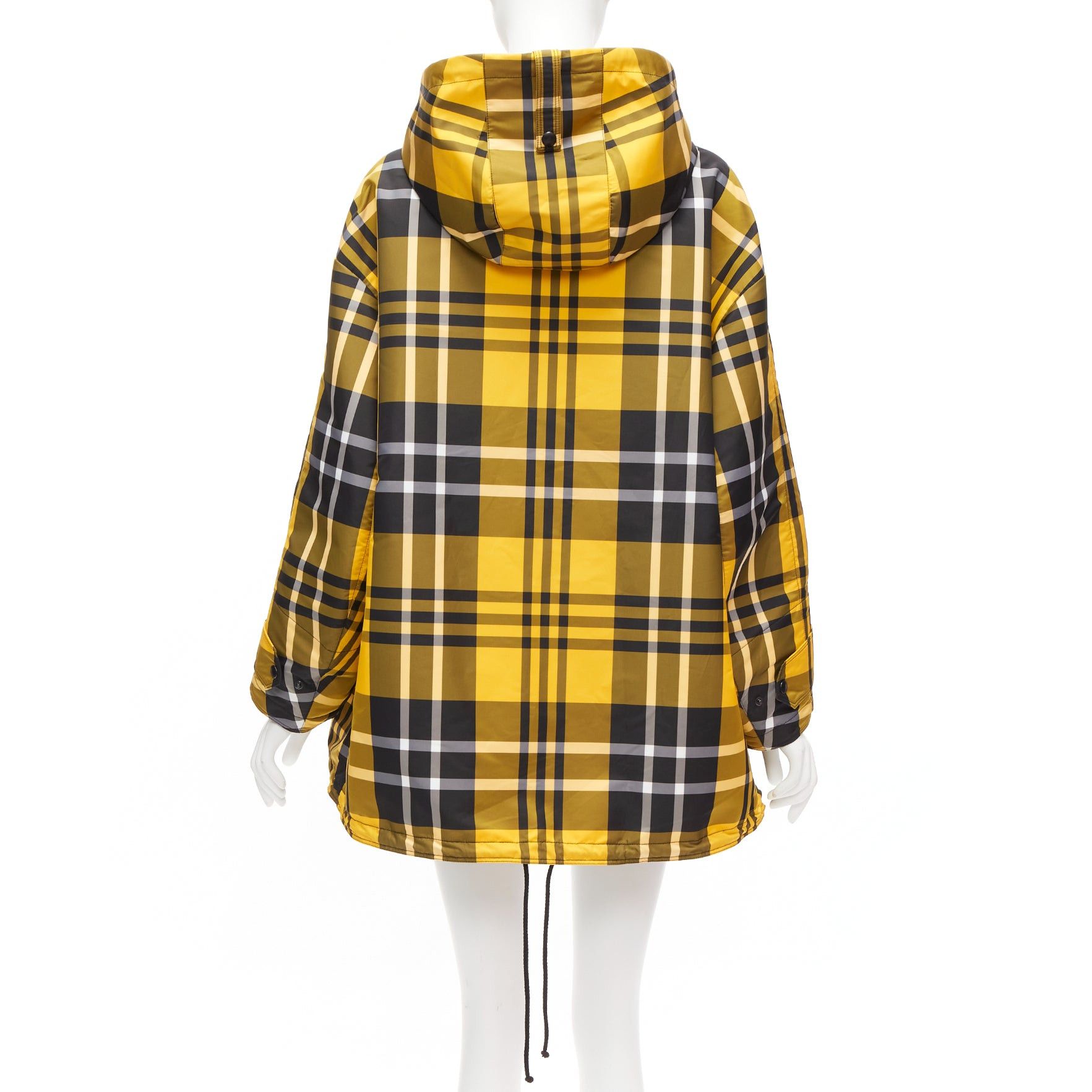 Dior CHRISTIAN DIOR 2022 Runway yellow tartan half zip hooded nylon popover XS Size S / US 4 / IT 40 - 5 Thumbnail