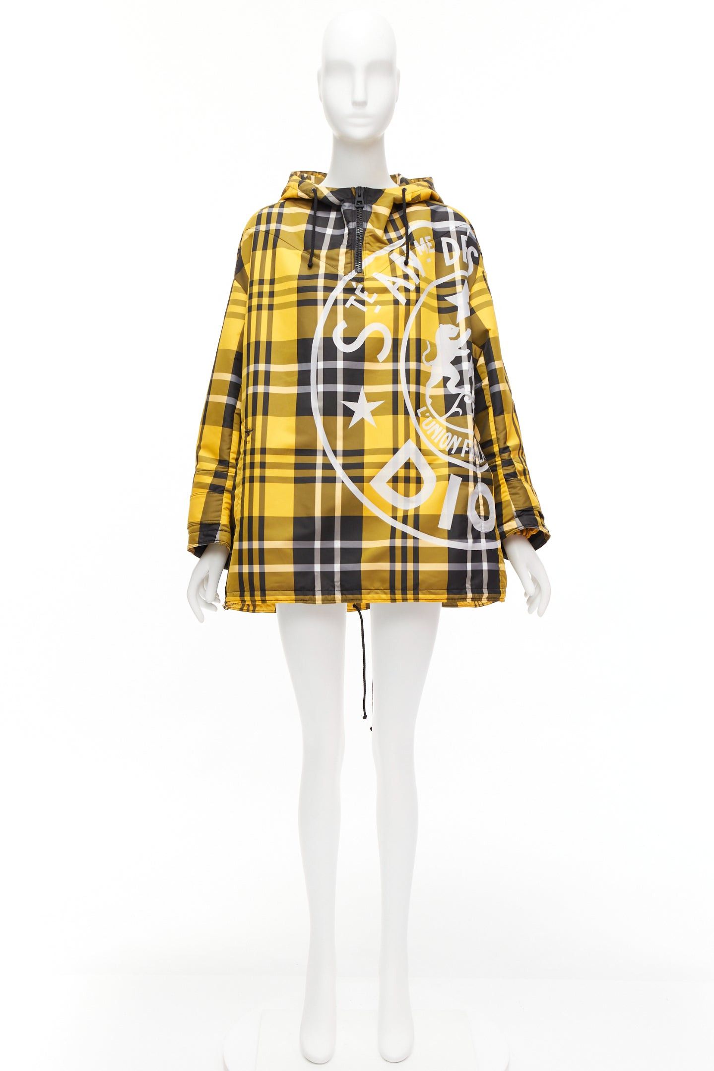 Dior CHRISTIAN DIOR 2022 Runway yellow tartan half zip hooded nylon popover XS Size S / US 4 / IT 40 - 9 Thumbnail