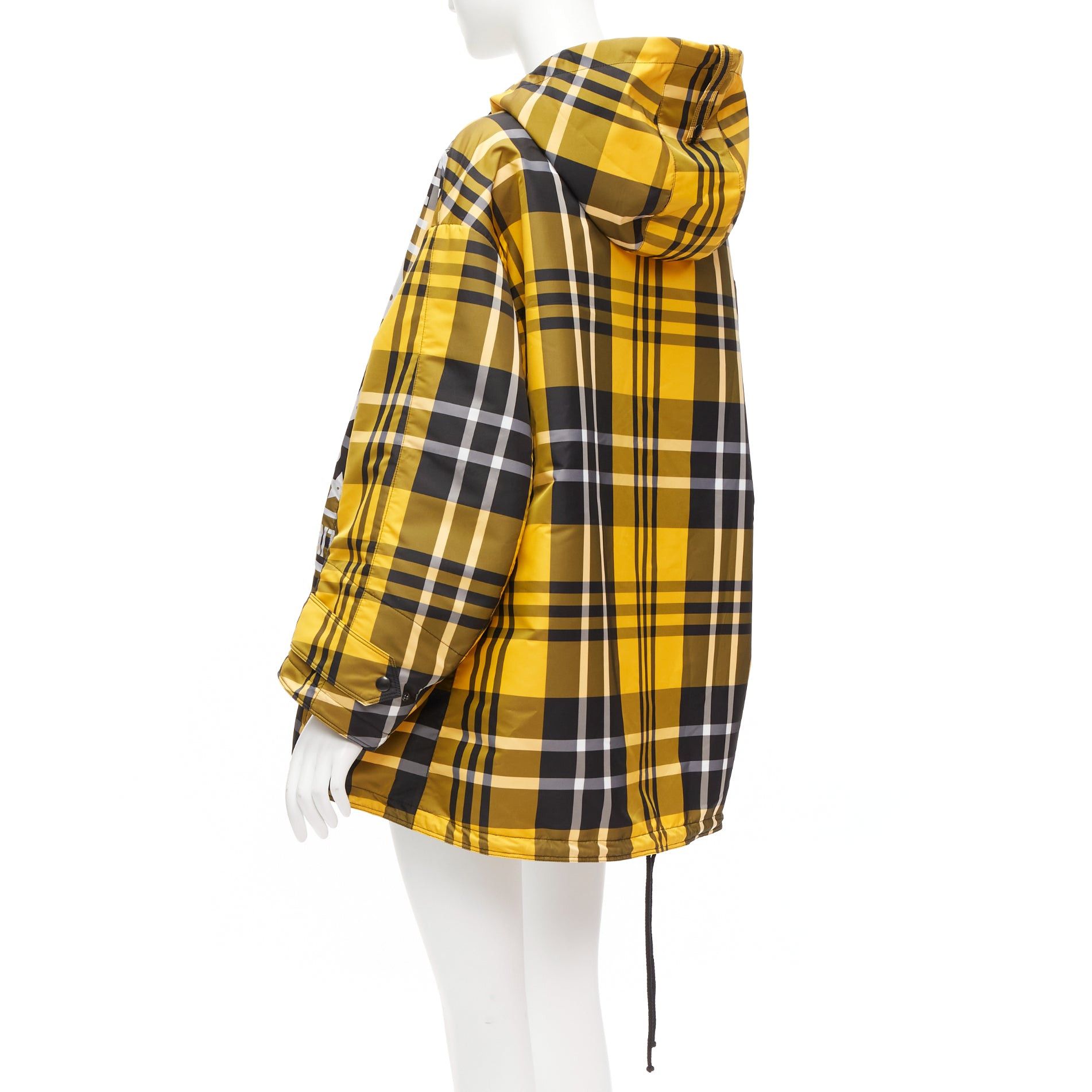 Dior CHRISTIAN DIOR 2022 Runway yellow tartan half zip hooded nylon popover XS Size S / US 4 / IT 40 - 6 Thumbnail