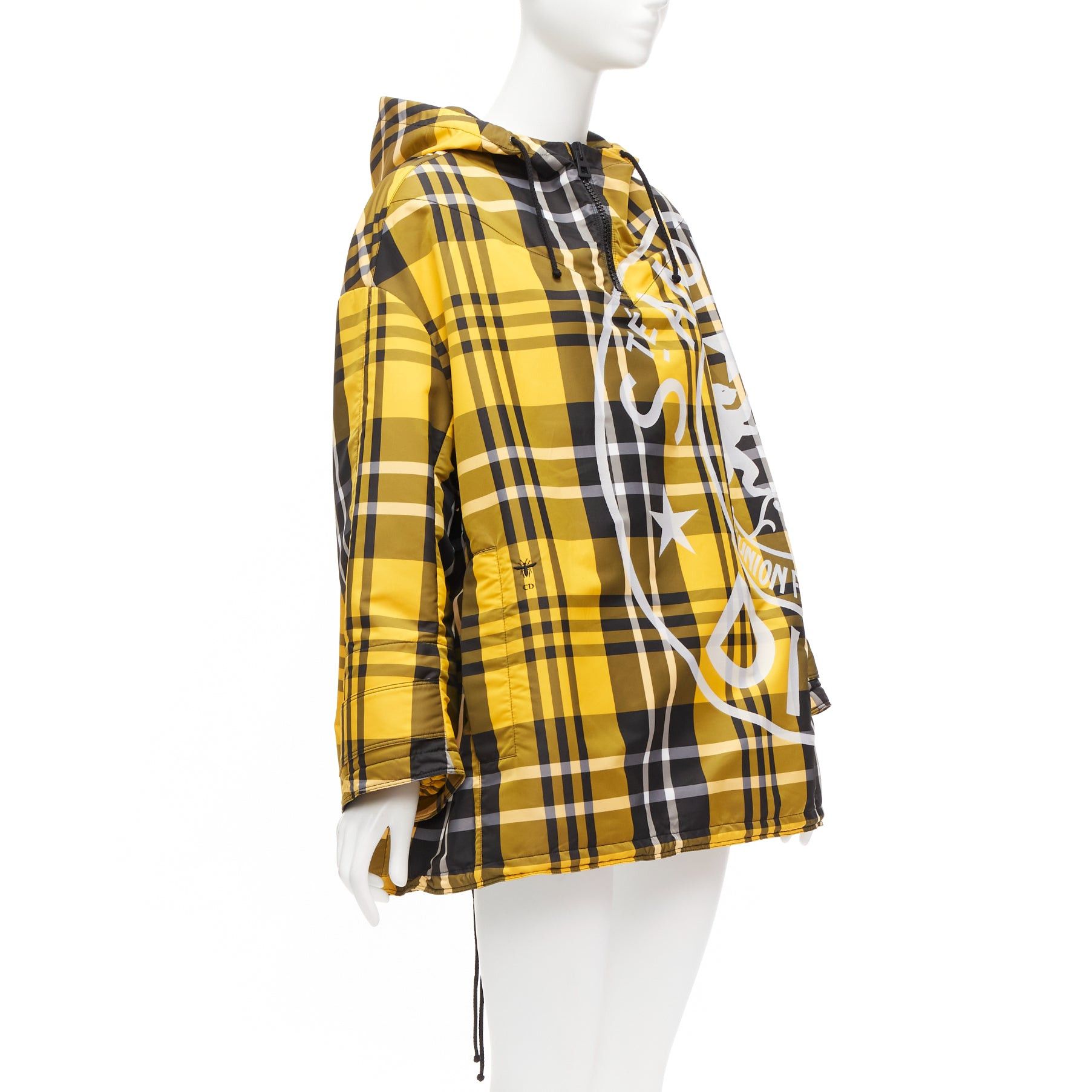 Dior CHRISTIAN DIOR 2022 Runway yellow tartan half zip hooded nylon popover XS Size S / US 4 / IT 40 - 3 Thumbnail