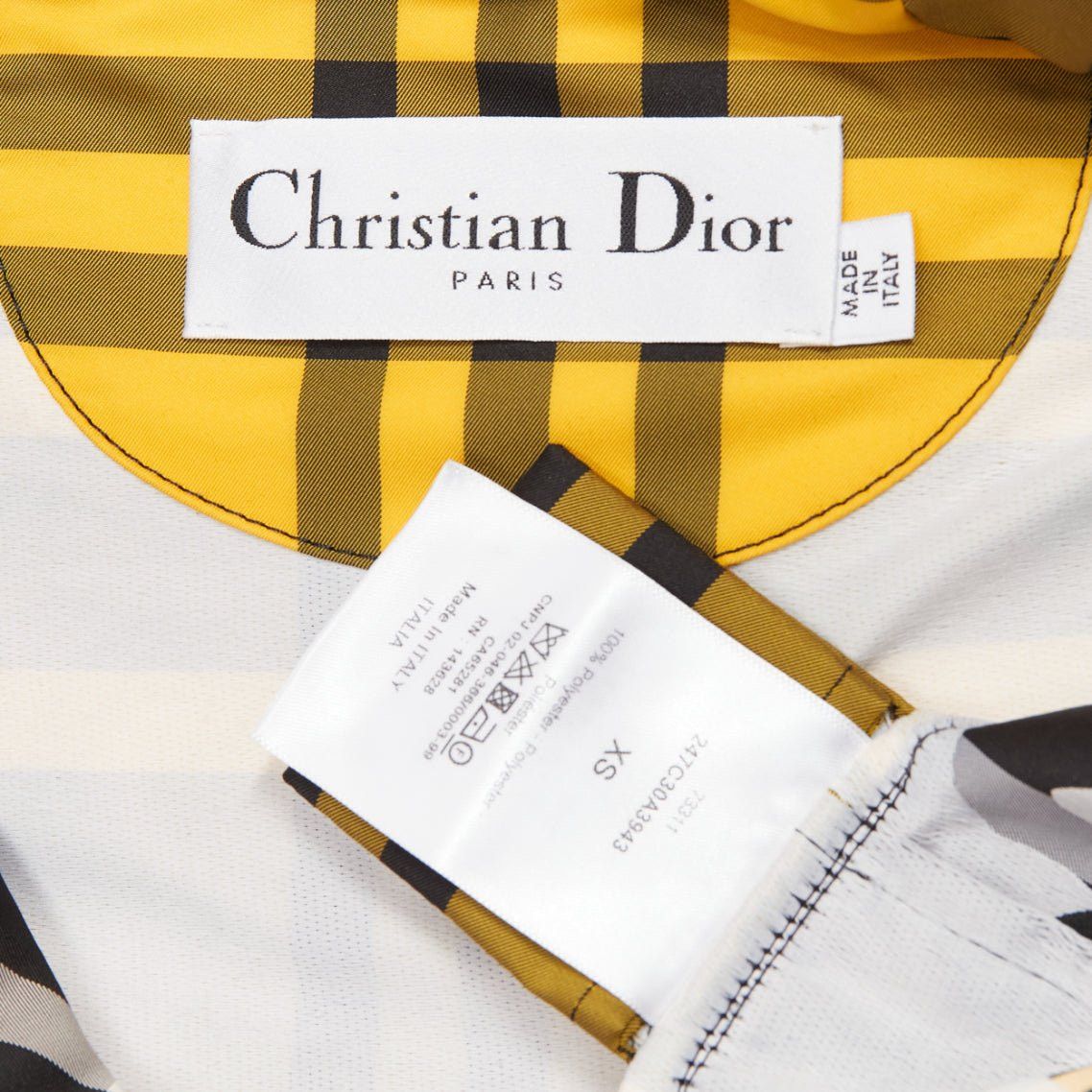 Dior CHRISTIAN DIOR 2022 Runway yellow tartan half zip hooded nylon popover XS Size S / US 4 / IT 40 - 8 Thumbnail