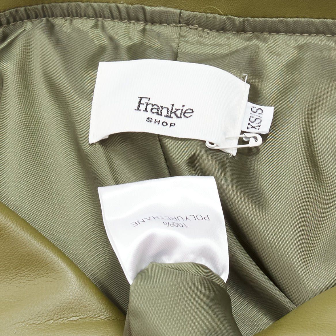 Frankie Shop FRANKIE SHOP khaki green faux leather PU half zip boxy popover sleeveless top XS Size XS / US 0-2 / IT 36-38 - 8 Thumbnail