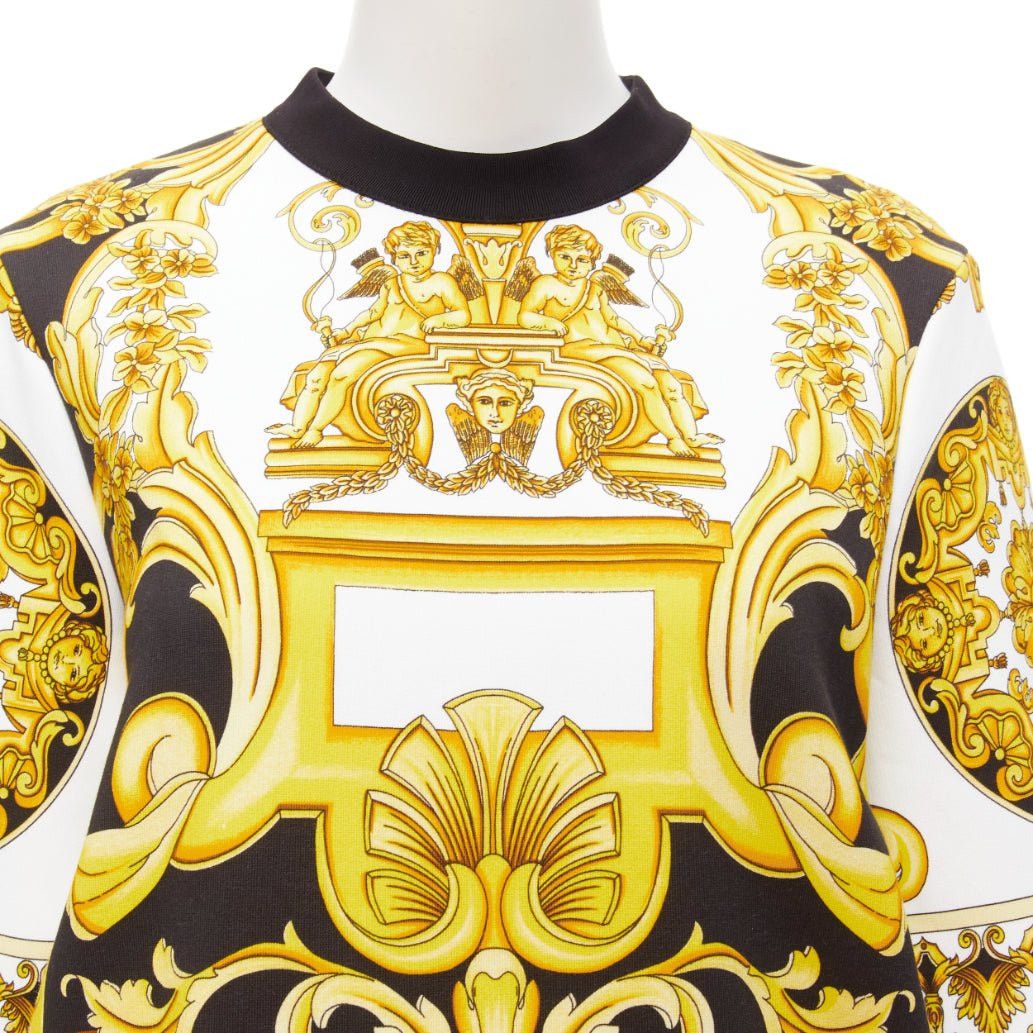 Versace VERSACE Barocco Tribute black gold print cotton oversized crew sweater IT38 XS Size XS / US 0-2 / IT 36-38 - 7 Thumbnail