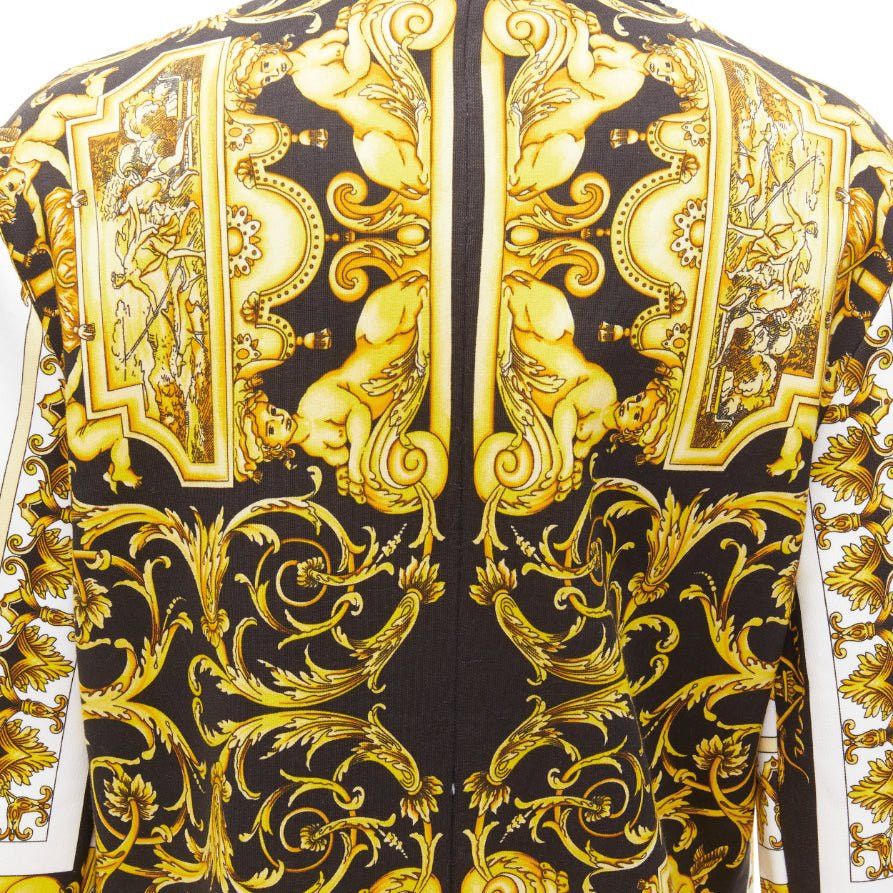 Versace VERSACE Barocco Tribute black gold print cotton oversized crew sweater IT38 XS Size XS / US 0-2 / IT 36-38 - 6 Thumbnail