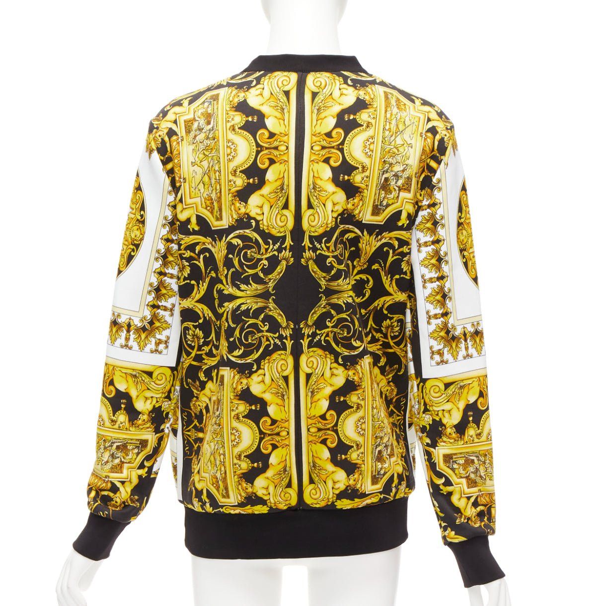 Versace VERSACE Barocco Tribute black gold print cotton oversized crew sweater IT38 XS Size XS / US 0-2 / IT 36-38 - 2 Thumbnail