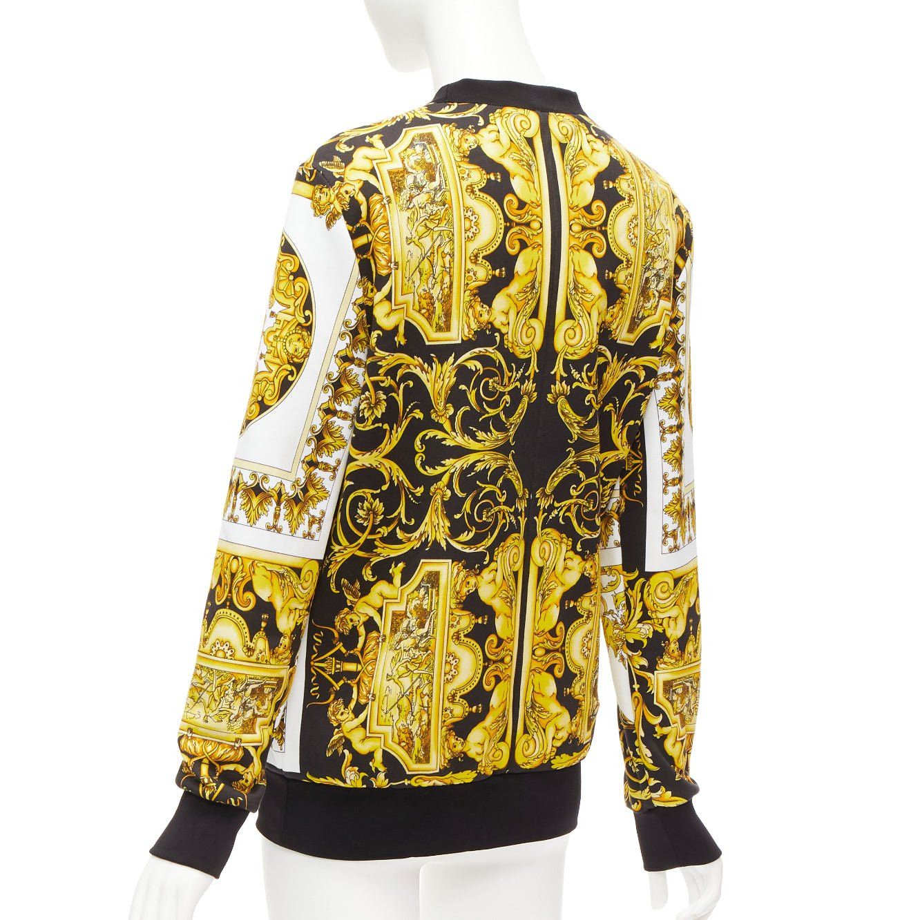 Versace VERSACE Barocco Tribute black gold print cotton oversized crew sweater IT38 XS Size XS / US 0-2 / IT 36-38 - 5 Thumbnail