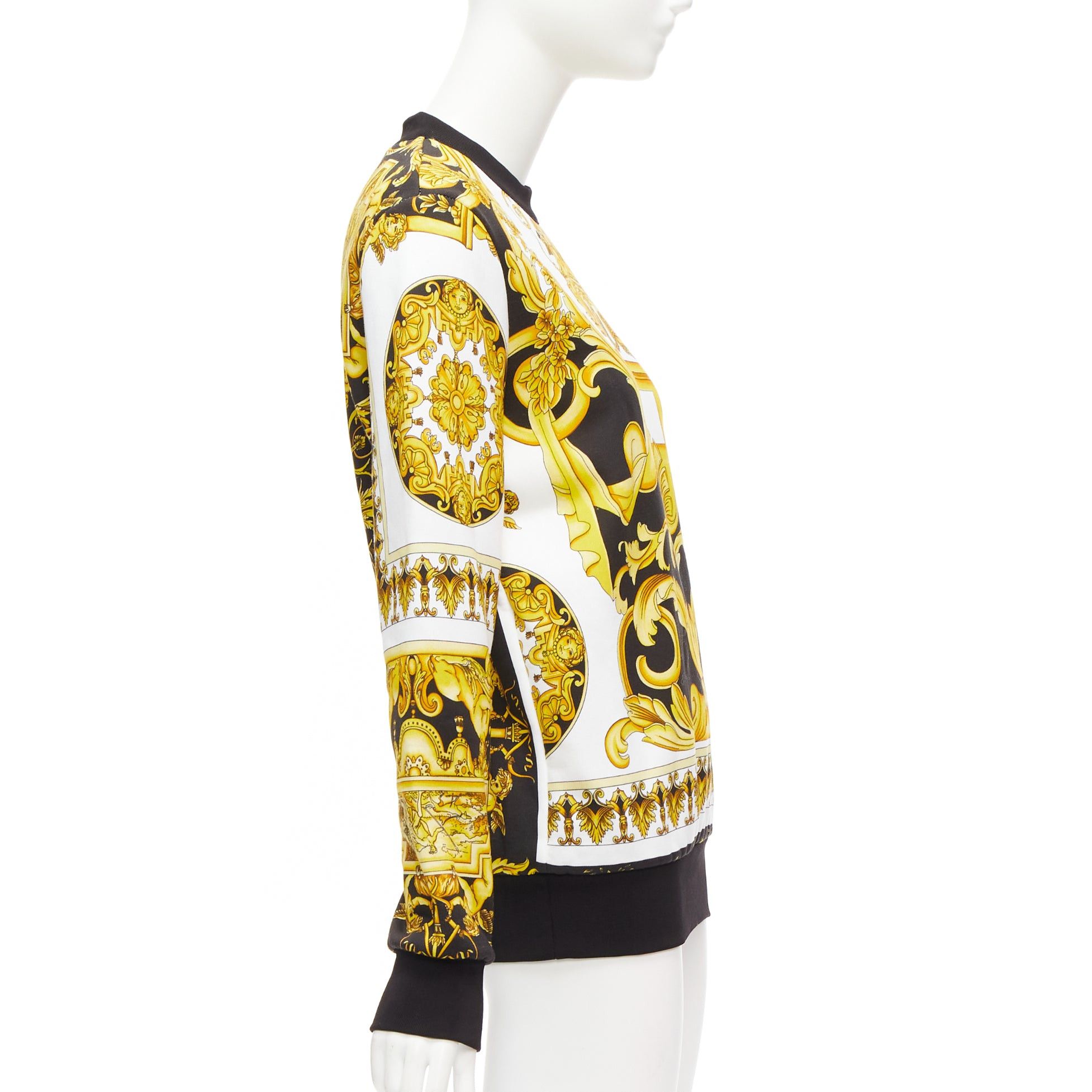 Versace VERSACE Barocco Tribute black gold print cotton oversized crew sweater IT38 XS Size XS / US 0-2 / IT 36-38 - 4 Thumbnail