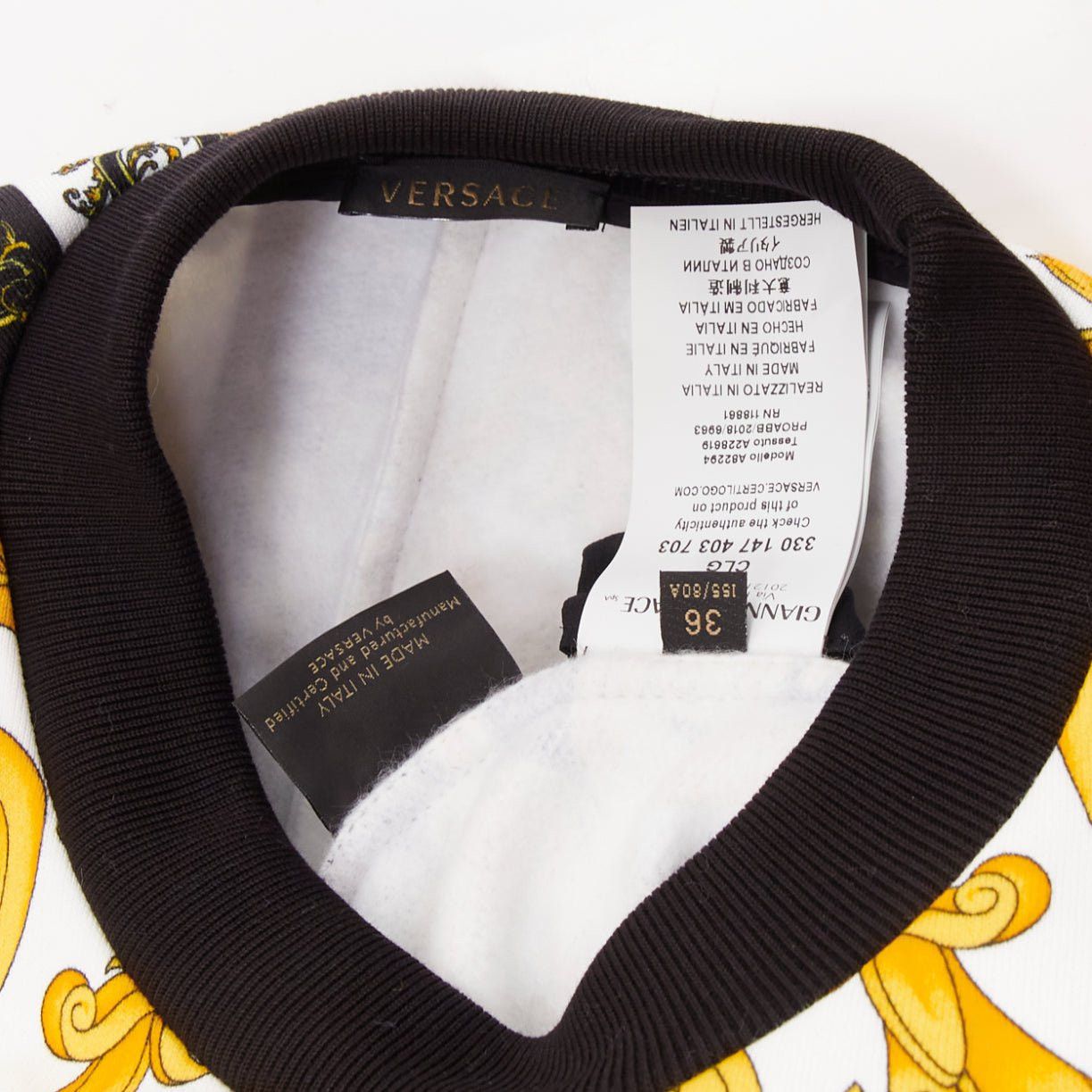 Versace VERSACE mixed archive Barocco print cotton crew neck sweater IT36 XXS Size XS / US 0-2 / IT 36-38 - 8 Thumbnail