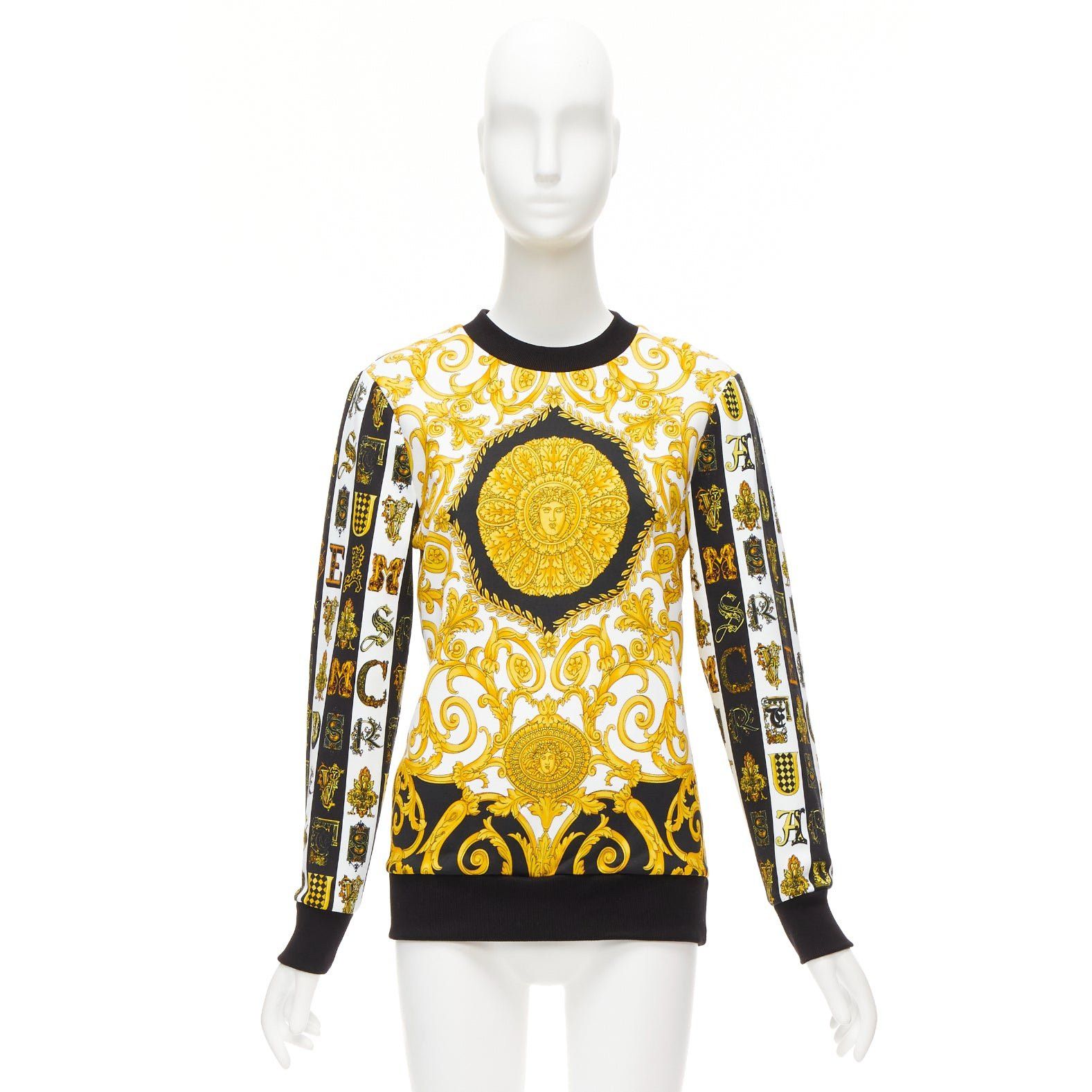 Versace VERSACE mixed archive Barocco print cotton crew neck sweater IT36 XXS Size XS / US 0-2 / IT 36-38 - 9 Thumbnail