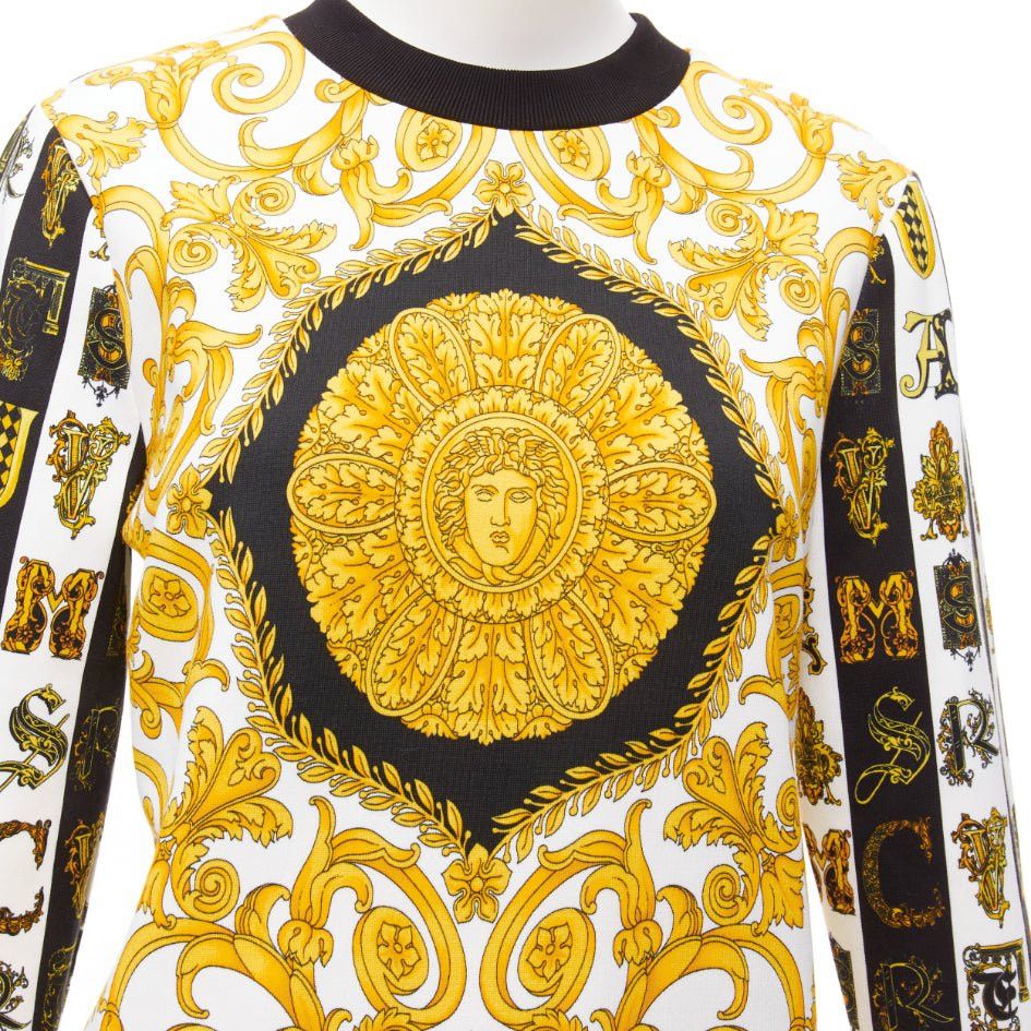 Versace VERSACE mixed archive Barocco print cotton crew neck sweater IT36 XXS Size XS / US 0-2 / IT 36-38 - 7 Thumbnail