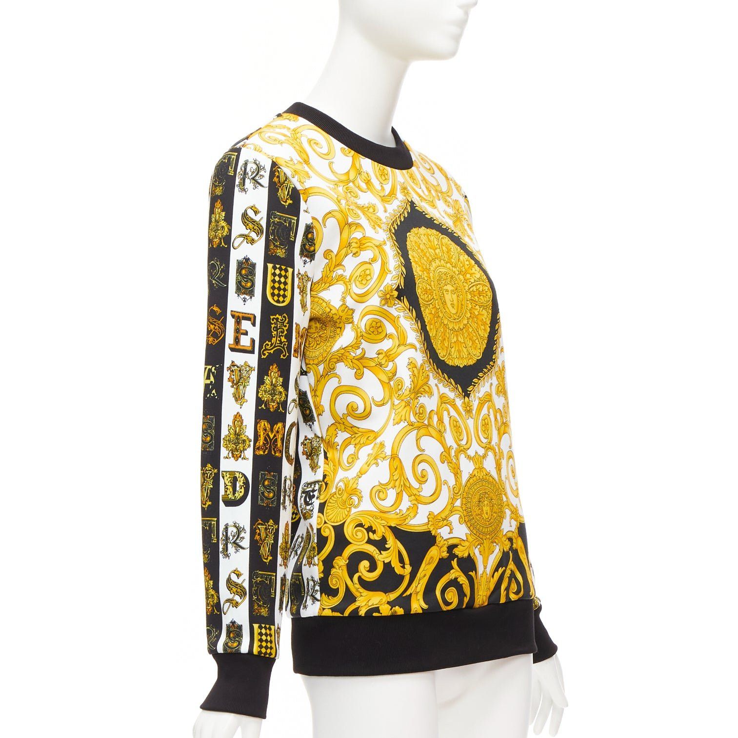Versace VERSACE mixed archive Barocco print cotton crew neck sweater IT36 XXS Size XS / US 0-2 / IT 36-38 - 3 Thumbnail