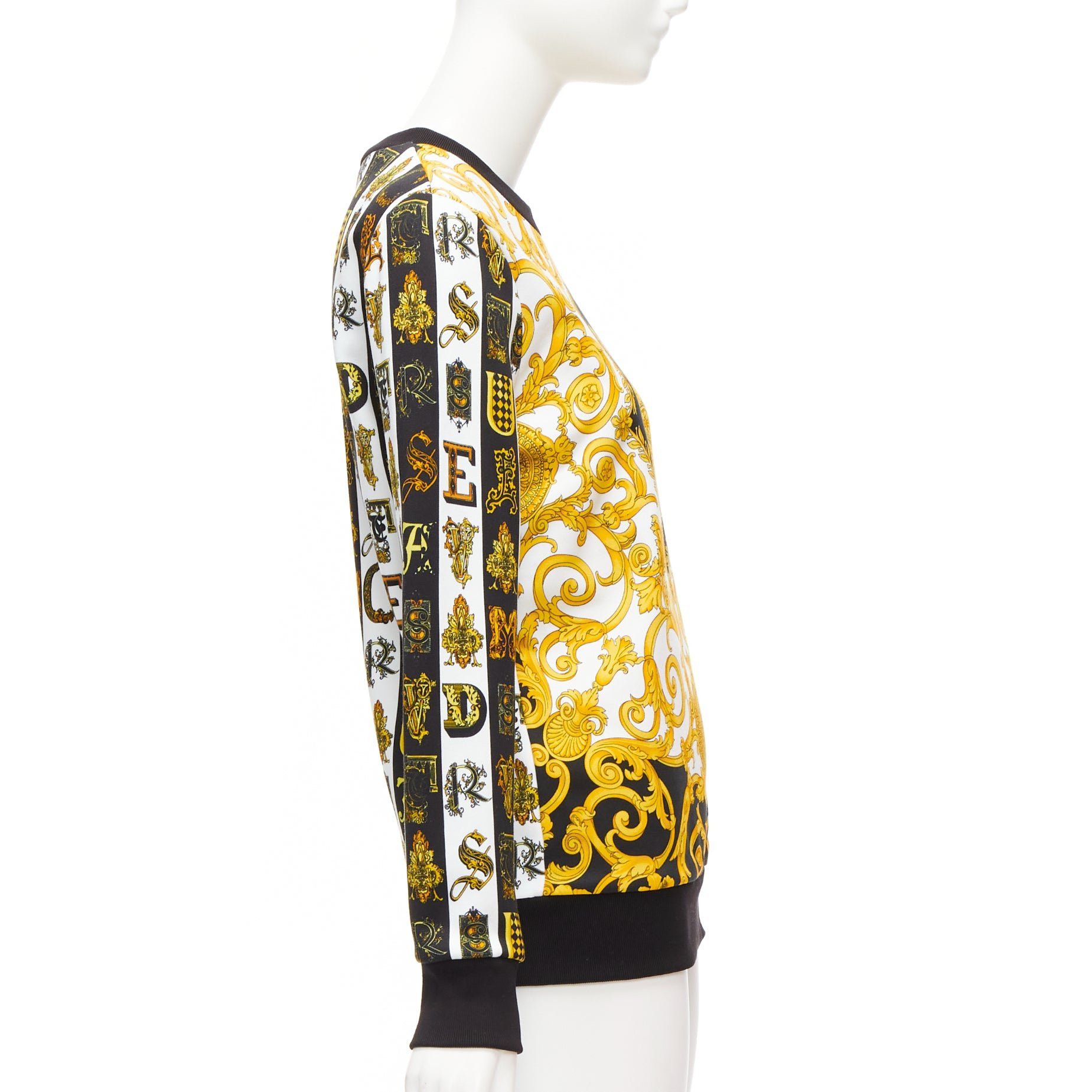 Versace VERSACE mixed archive Barocco print cotton crew neck sweater IT36 XXS Size XS / US 0-2 / IT 36-38 - 4 Thumbnail