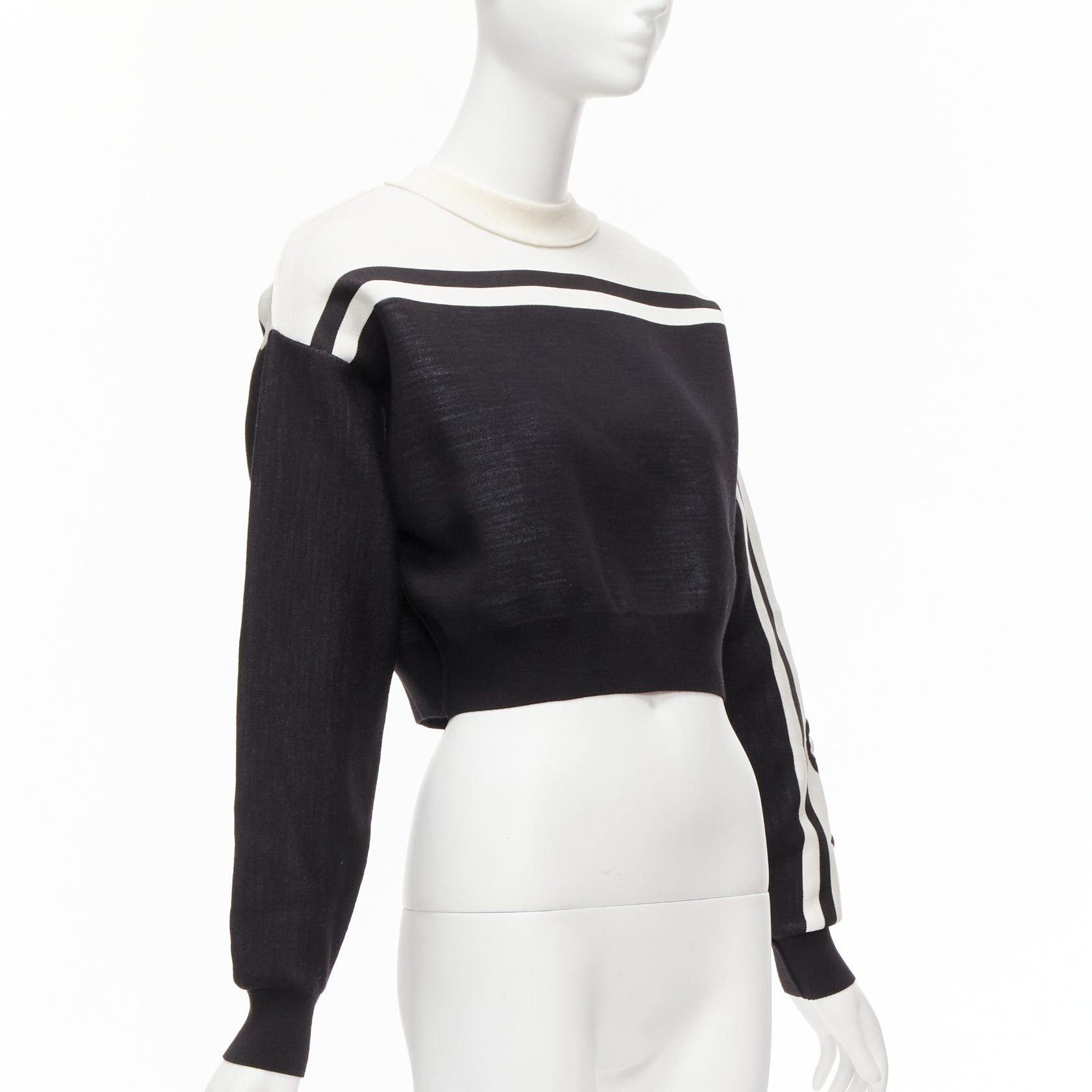 Louis Vuitton LOUIS VUITTON 2022 Runway black white floral motif cropped sweater XXS Size XS / US 0-2 / IT 36-38 - 3 Thumbnail