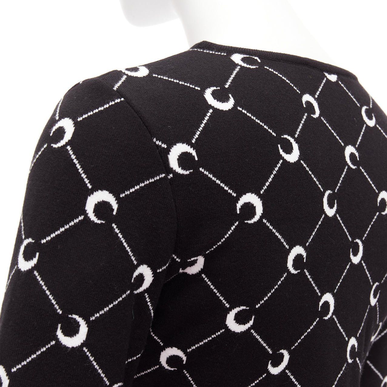 Marine Serre MARINE SERRE 2019 black white Crescent Moon knitted long slevee sweater top M Size M / US 6-8 / IT 42-44 - 8 Thumbnail