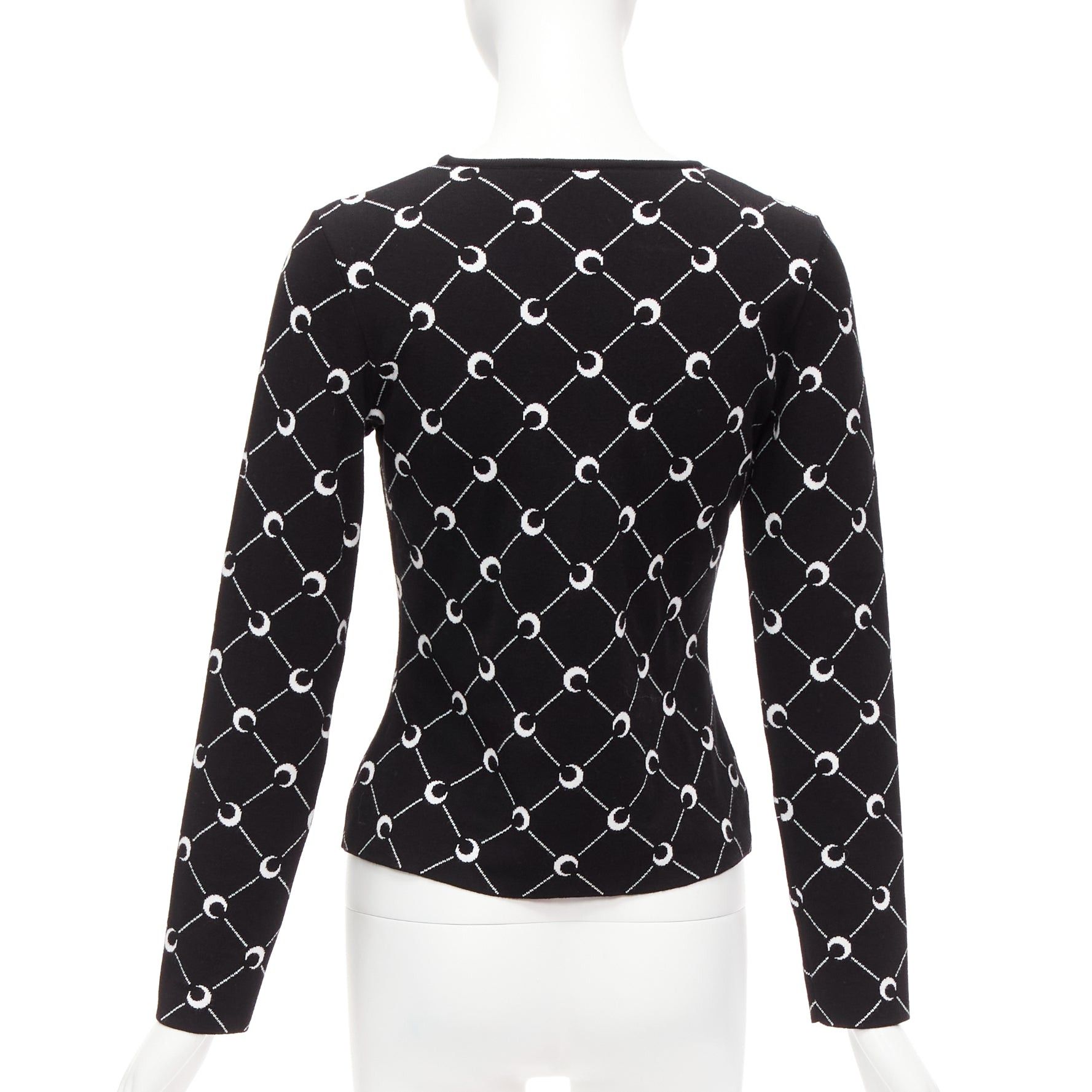 Marine Serre MARINE SERRE 2019 black white Crescent Moon knitted long slevee sweater top M Size M / US 6-8 / IT 42-44 - 5 Thumbnail