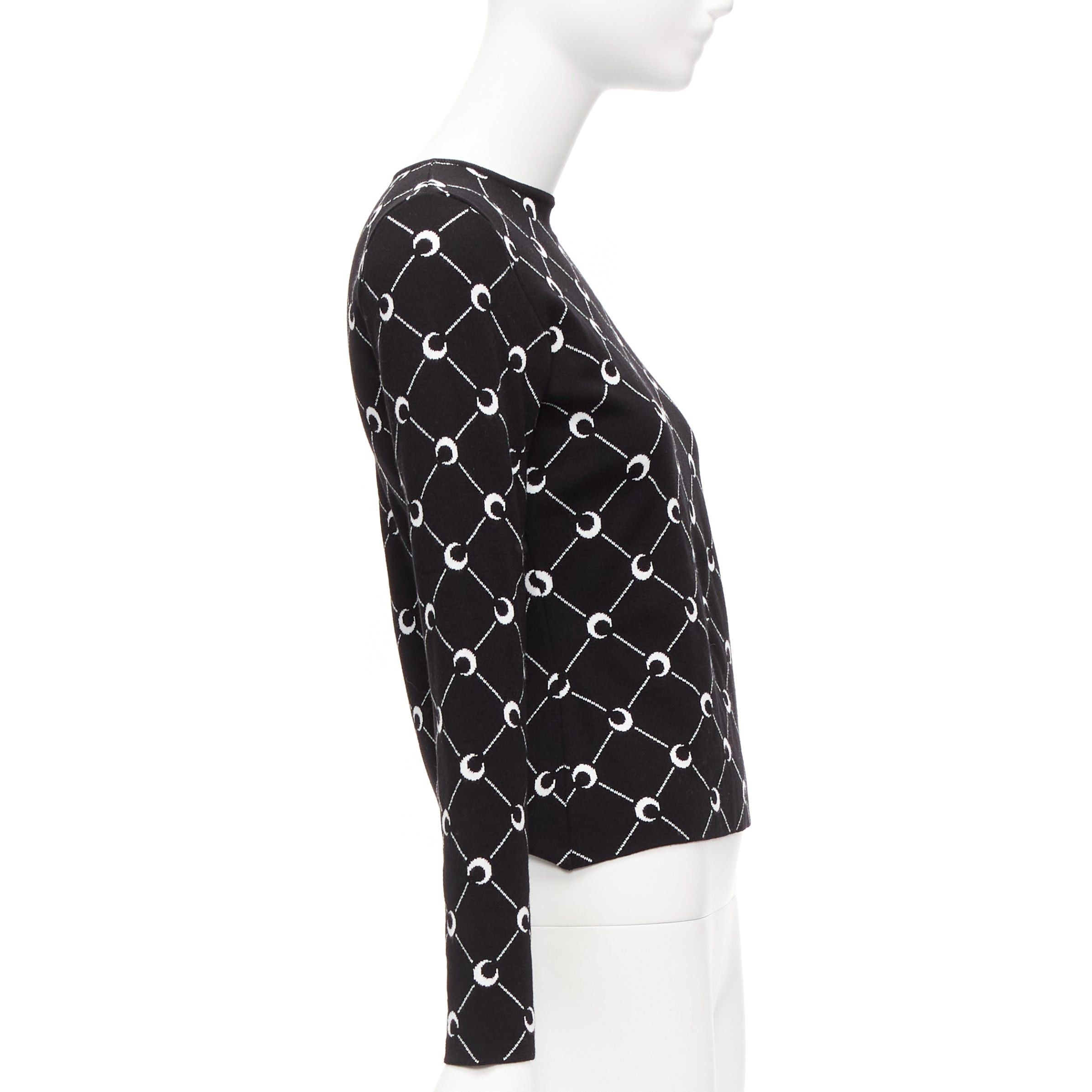 Marine Serre MARINE SERRE 2019 black white Crescent Moon knitted long slevee sweater top M Size M / US 6-8 / IT 42-44 - 4 Thumbnail