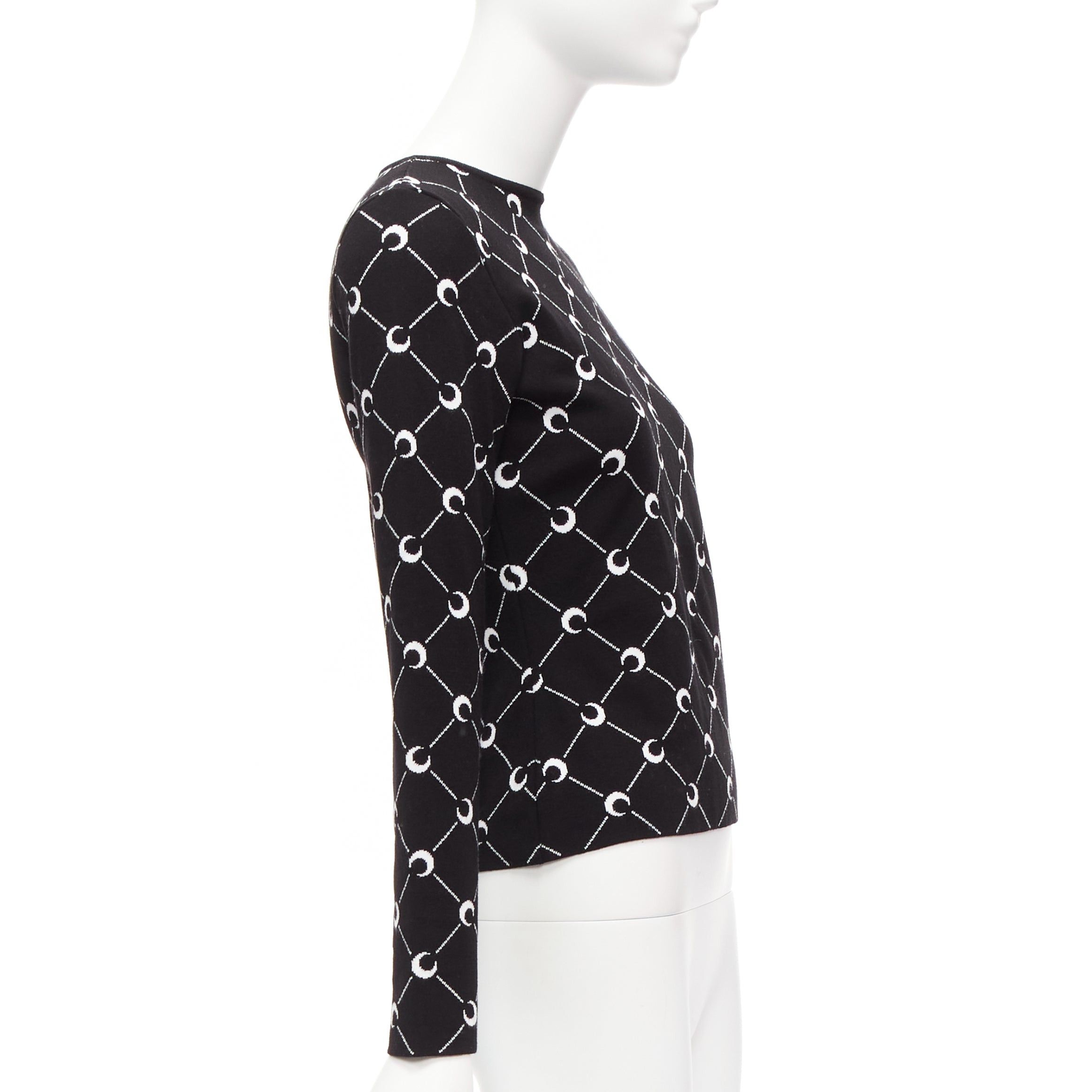 Marine Serre MARINE SERRE 2019 black white Crescent Moon knitted long slevee sweater top M Size M / US 6-8 / IT 42-44 - 6 Thumbnail