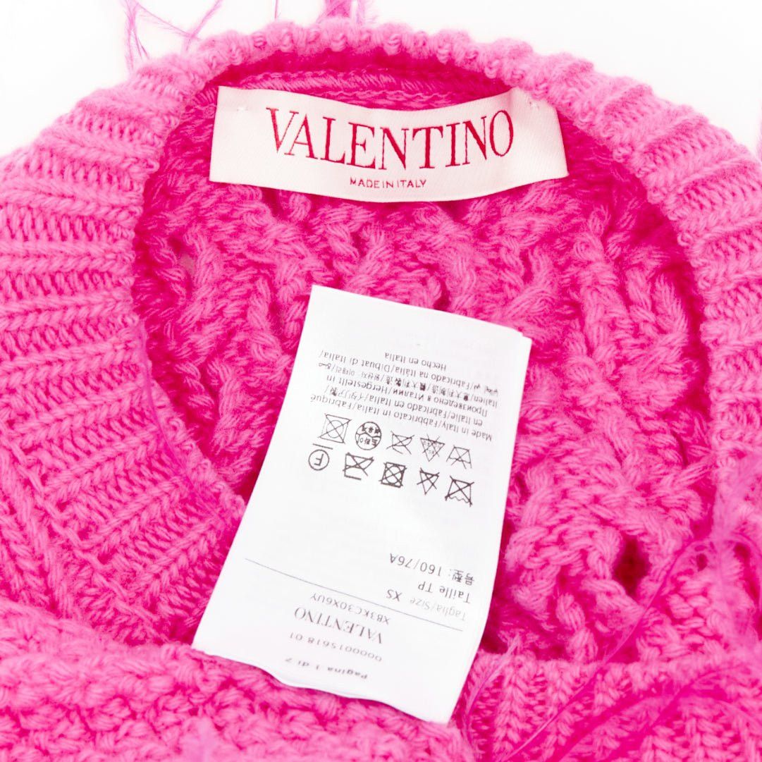 Valentino rare VALENTINO PP Pink wool feather embellished mixed cable knit sweater XS Size S / US 4 / IT 40 - 8 Thumbnail