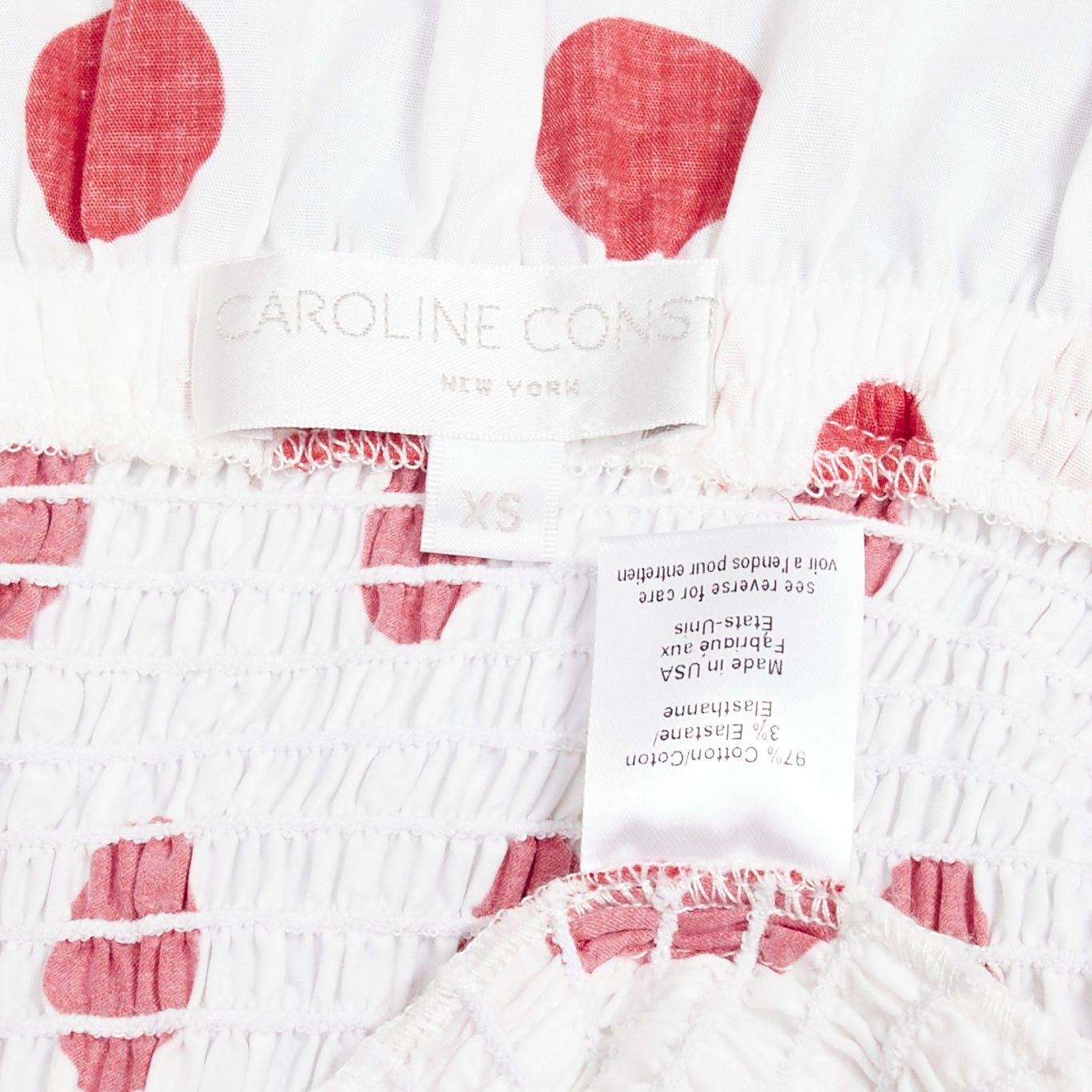 CAROLINE CONSTAS CAROLINE CONSTAS white red polka dot cotton ruffle ruched top XS Size XS / US 0-2 / IT 36-38 - 8 Thumbnail