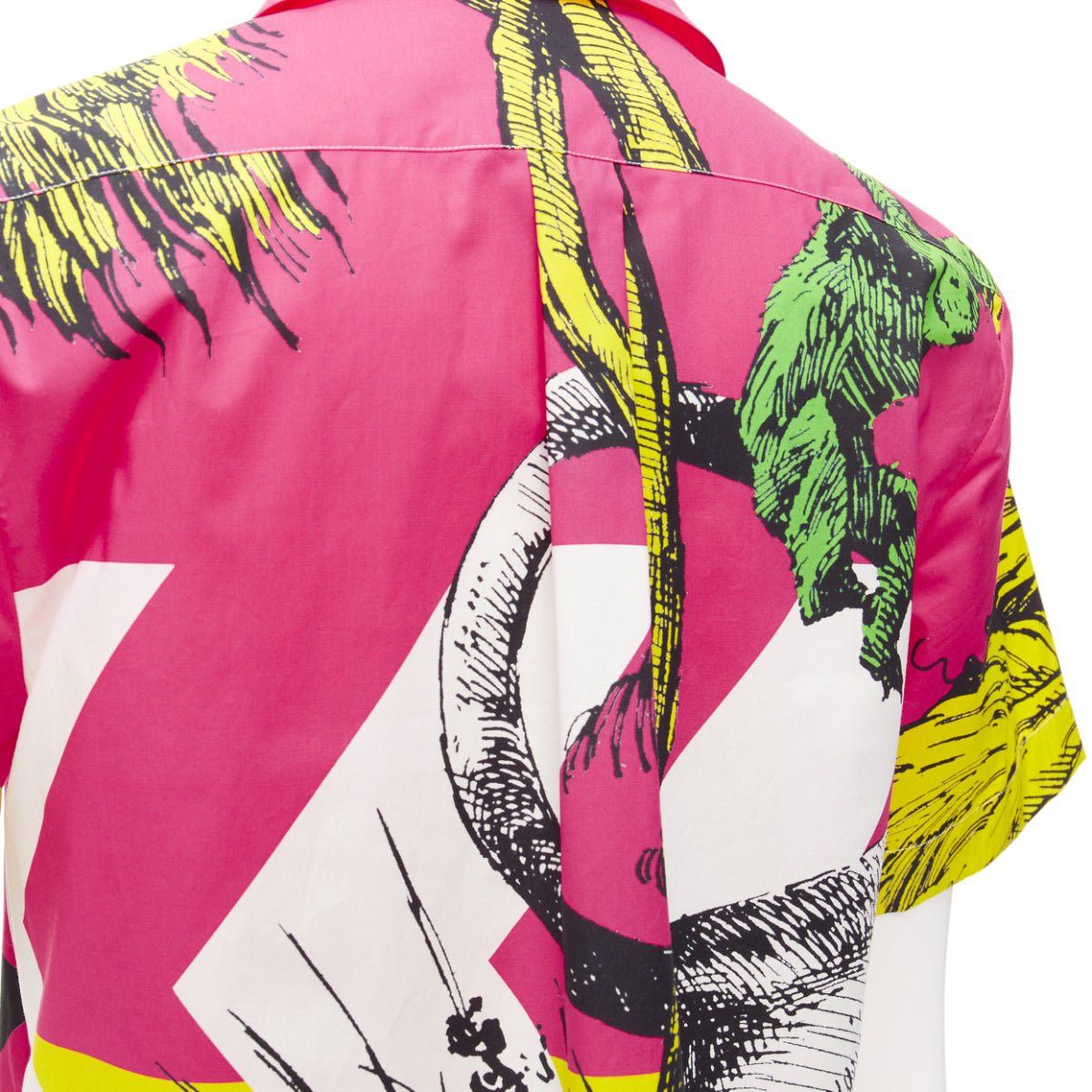 Dior CHRISTIAN DIOR D-Jungle Pop Tiger pink print poplin short sleeve shirt FR34 XS Size XS / US 0-2 / IT 36-38 - 2 Thumbnail