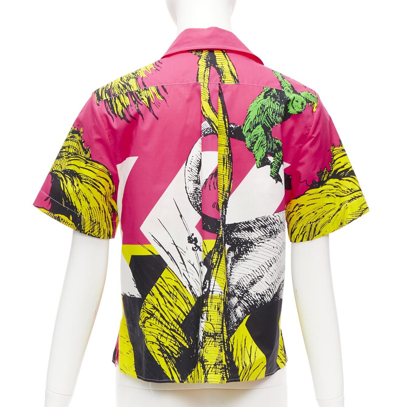Dior CHRISTIAN DIOR D-Jungle Pop Tiger pink print poplin short sleeve shirt FR34 XS Size XS / US 0-2 / IT 36-38 - 5 Thumbnail