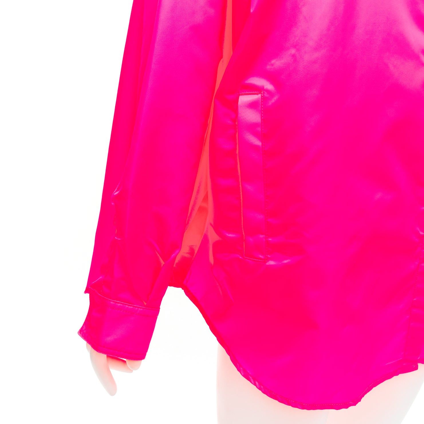 Frankie Shop FRANKIE SHOP Perla hot pink nylon oversized shell shirt jacket XS Size XS / US 0-2 / IT 36-38 - 7 Thumbnail