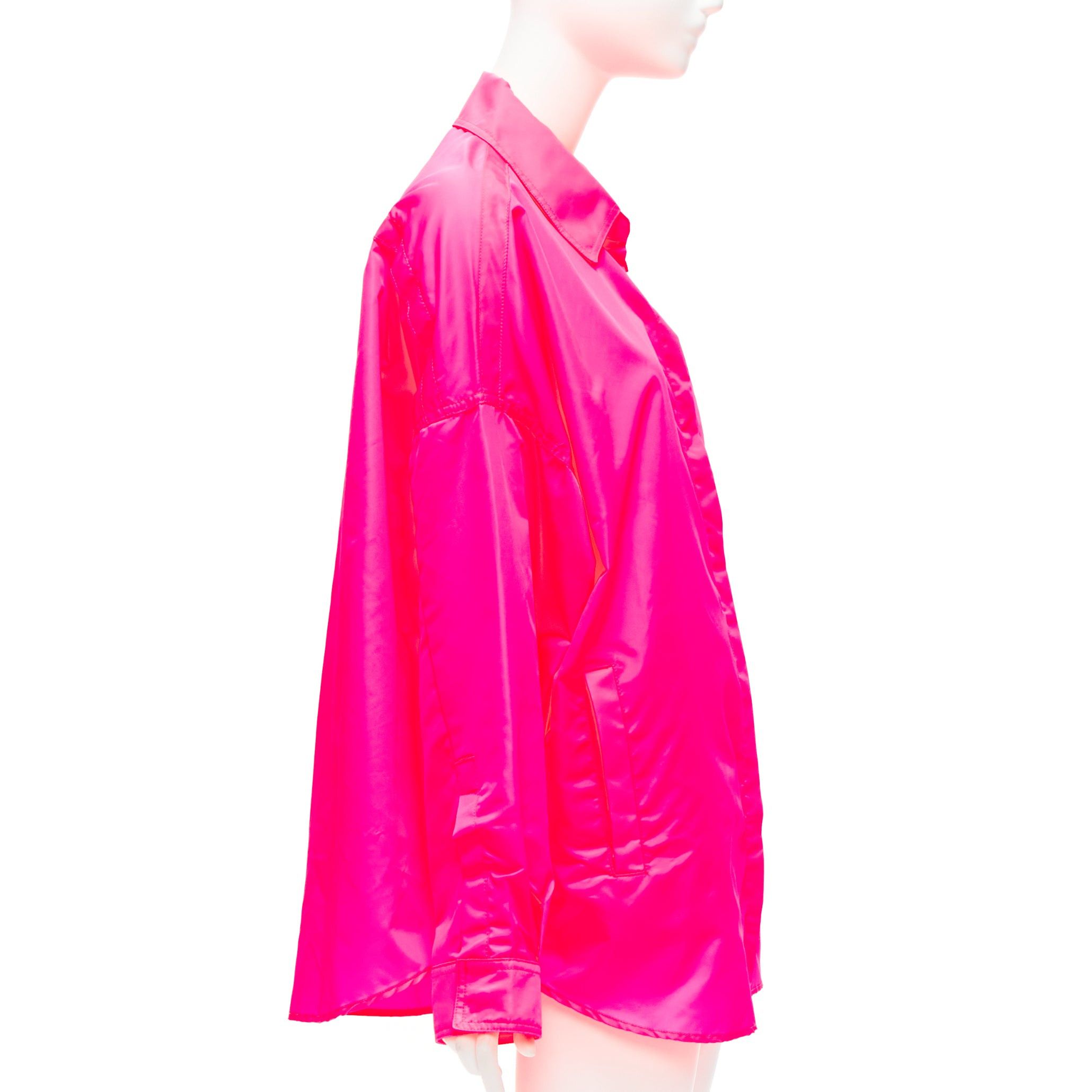 Frankie Shop FRANKIE SHOP Perla hot pink nylon oversized shell shirt jacket XS Size XS / US 0-2 / IT 36-38 - 4 Thumbnail