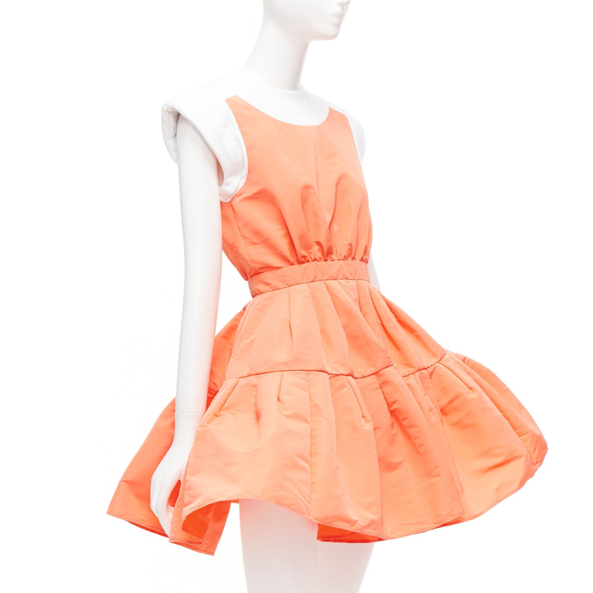 Alexander McQueen ALEXANDER MCQUEEN apricot taffeta Tromp Loeil cotton tank flared dress IT38 XS Size XS / US 0-2 / IT 36-38 - 3 Thumbnail