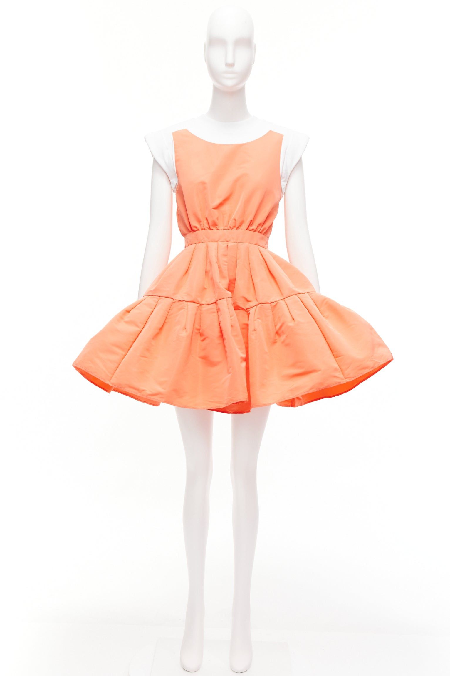 Alexander McQueen ALEXANDER MCQUEEN apricot taffeta Tromp Loeil cotton tank flared dress IT38 XS Size XS / US 0-2 / IT 36-38 - 9 Thumbnail