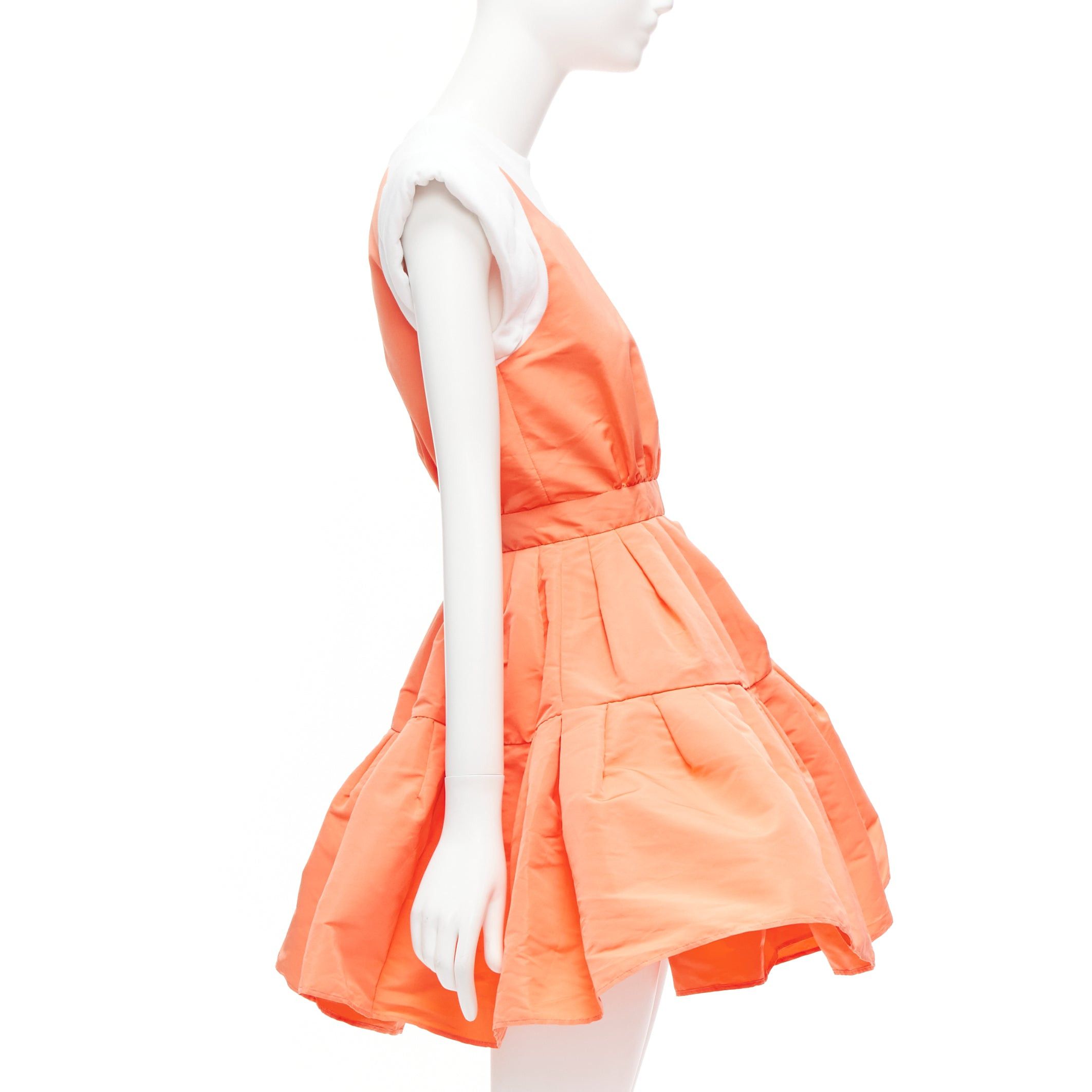 Alexander McQueen ALEXANDER MCQUEEN apricot taffeta Tromp Loeil cotton tank flared dress IT38 XS Size XS / US 0-2 / IT 36-38 - 4 Thumbnail