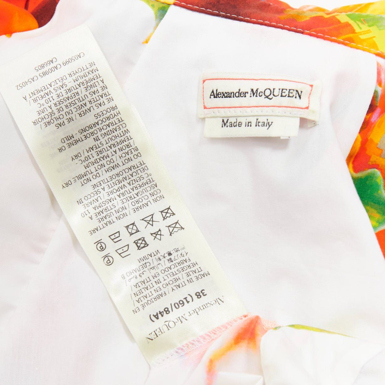 Alexander McQueen ALEXANDER MCQUEEN 2023 Solarised Orchid floral slash shoulder dress IT38 XS Size XS / US 0-2 / IT 36-38 - 8 Thumbnail