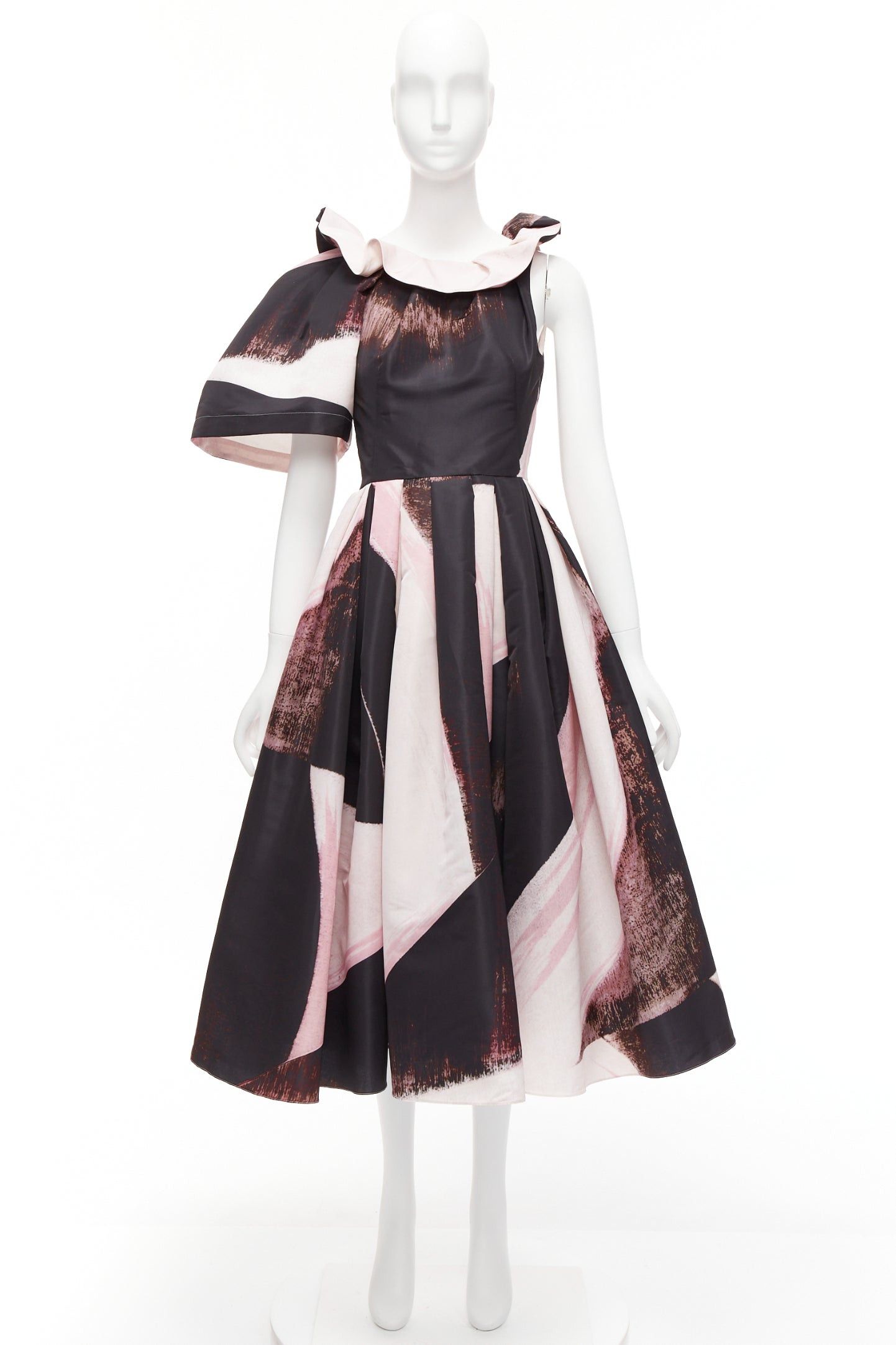Alexander McQueen ALEXANDER MCQUEEN 2022 Charles Arnoldi Brushstroke print asymmetric gown IT38 XS Size XS / US 0-2 / IT 36-38 - 10 Thumbnail