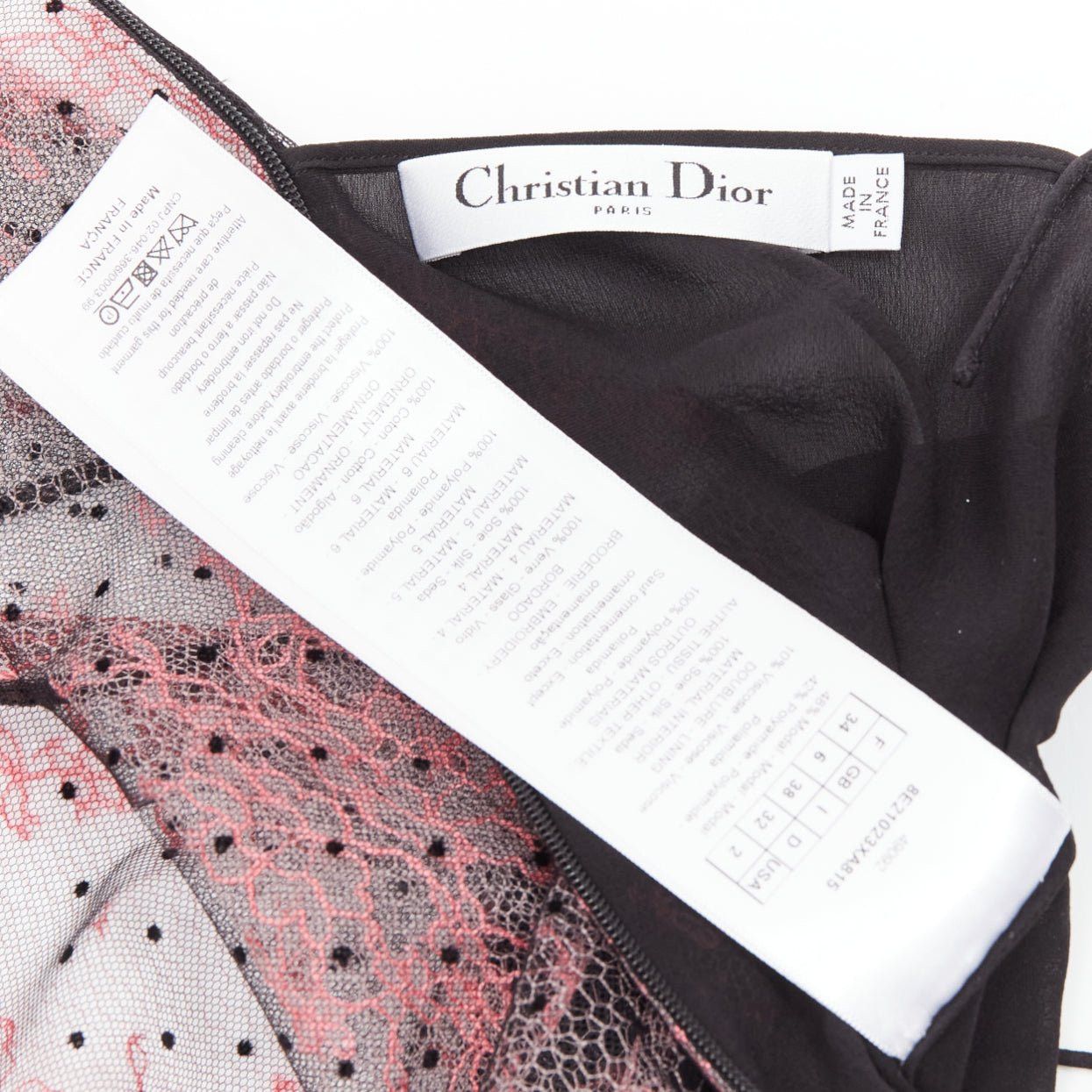 Dior CHRISTIAN DIOR black pink intricate lace overlay playsuit romper FR34 XS Size 26" / US 2 / IT 38 - 8 Thumbnail