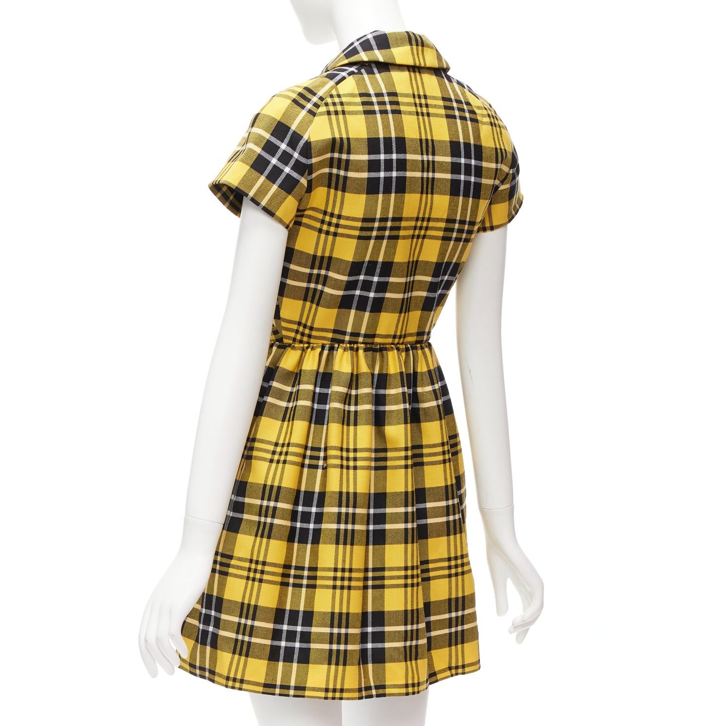 Dior CHRISTIAN DIOR 2022 Runway yellow punk plaid tartan wool zip front dress FR34 XS Size XS / US 0-2 / IT 36-38 - 6 Thumbnail