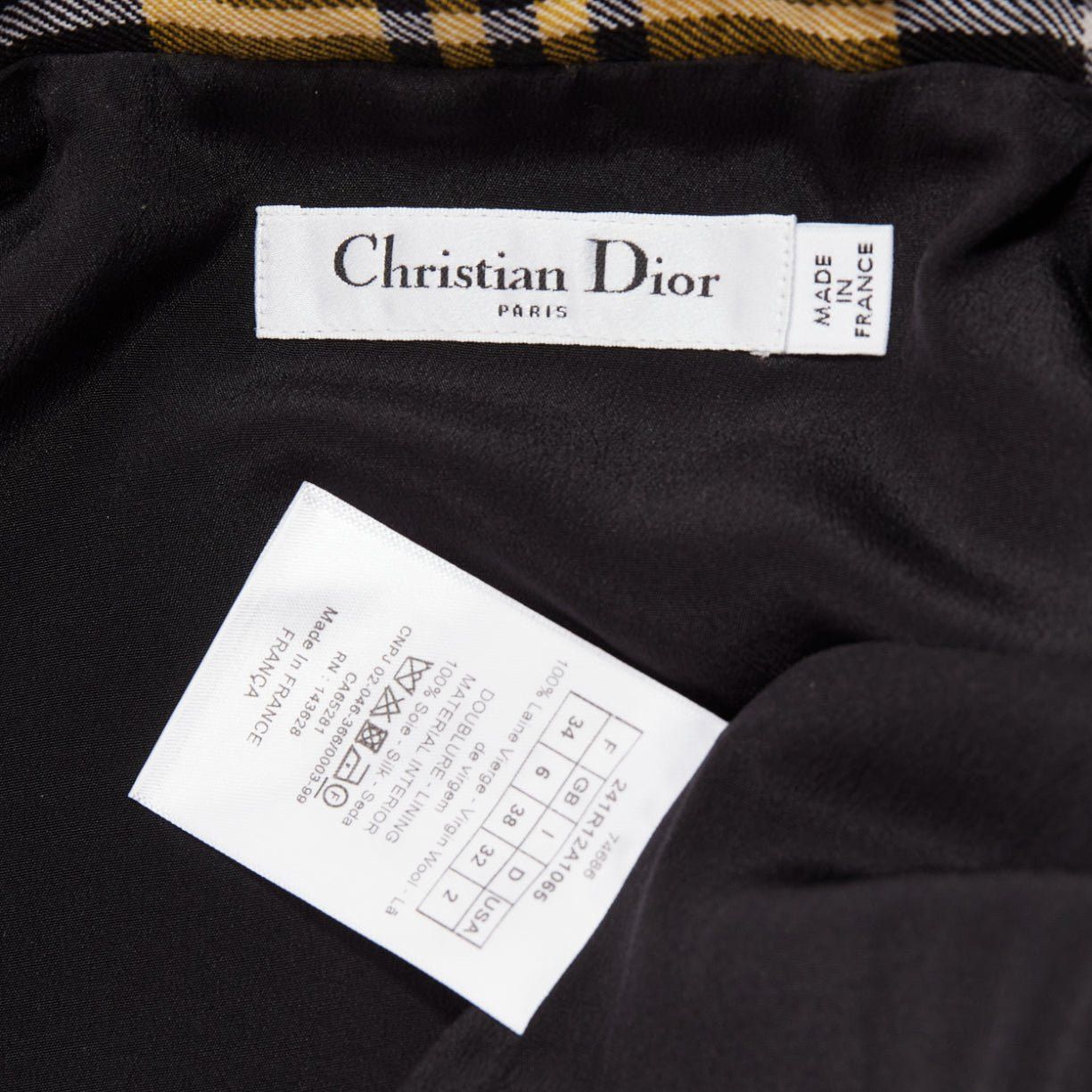 Dior CHRISTIAN DIOR 2022 Runway yellow punk plaid tartan wool zip front dress FR34 XS Size XS / US 0-2 / IT 36-38 - 8 Thumbnail