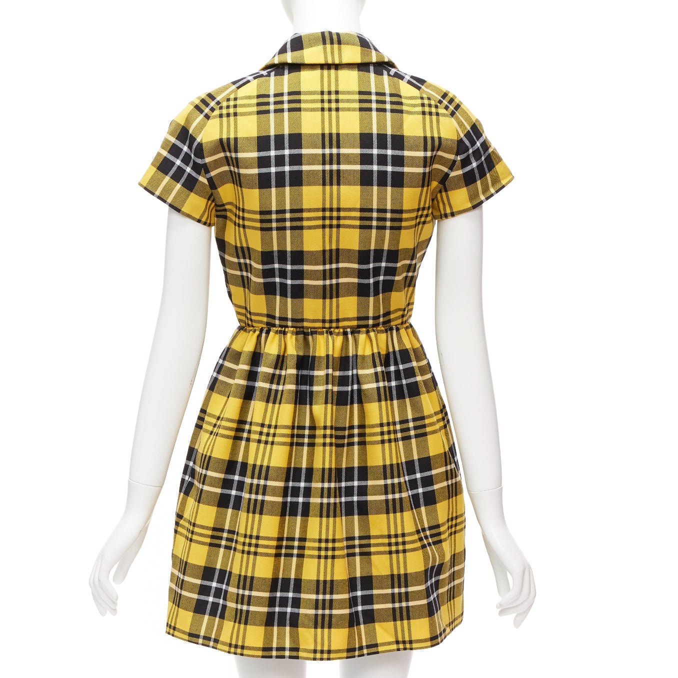 Dior CHRISTIAN DIOR 2022 Runway yellow punk plaid tartan wool zip front dress FR34 XS Size XS / US 0-2 / IT 36-38 - 5 Thumbnail