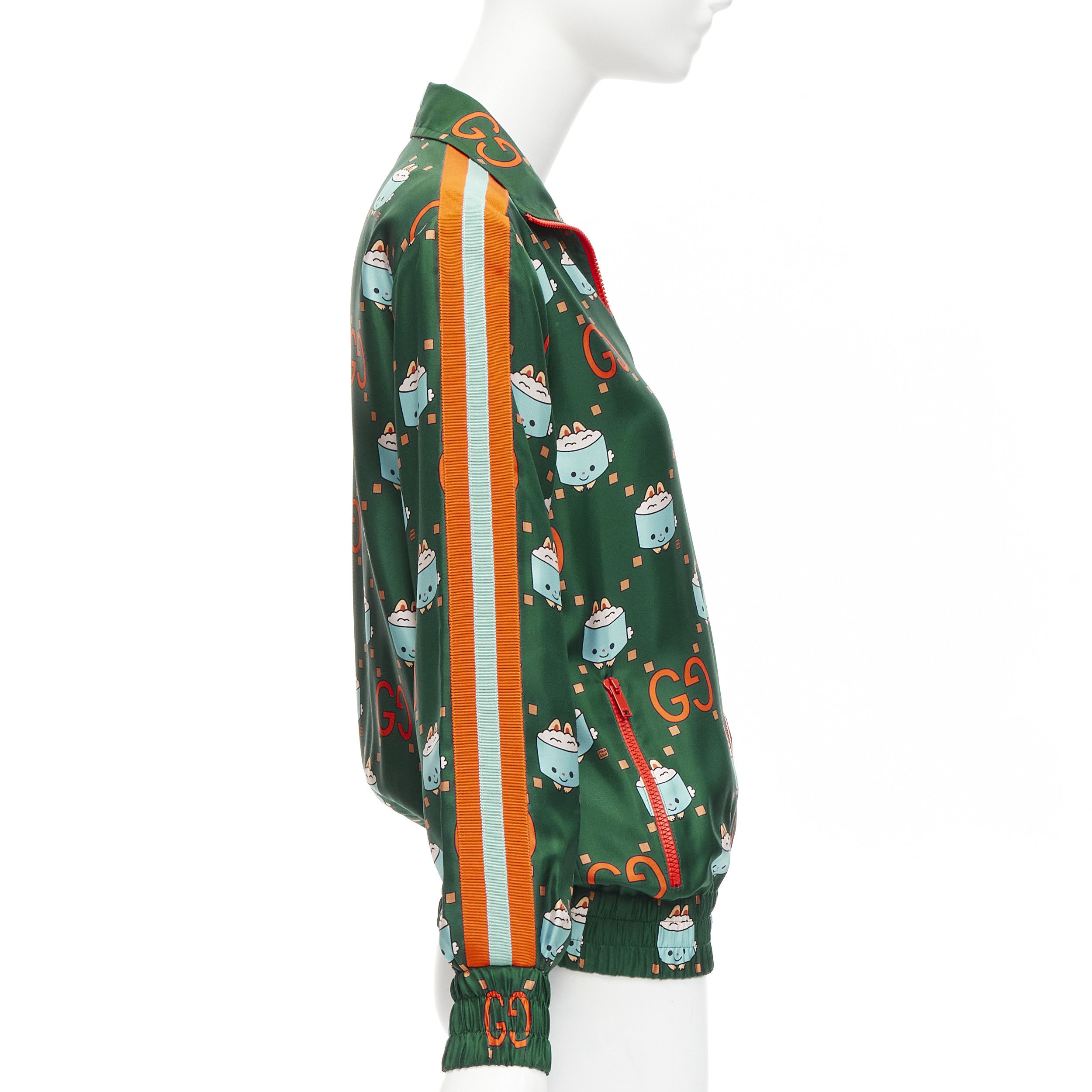 Gucci GUCCI 2023 Pikarar GG logo monogram green orange silk track jacket XXS Size XS / US 0-2 / IT 36-38 - 5 Thumbnail