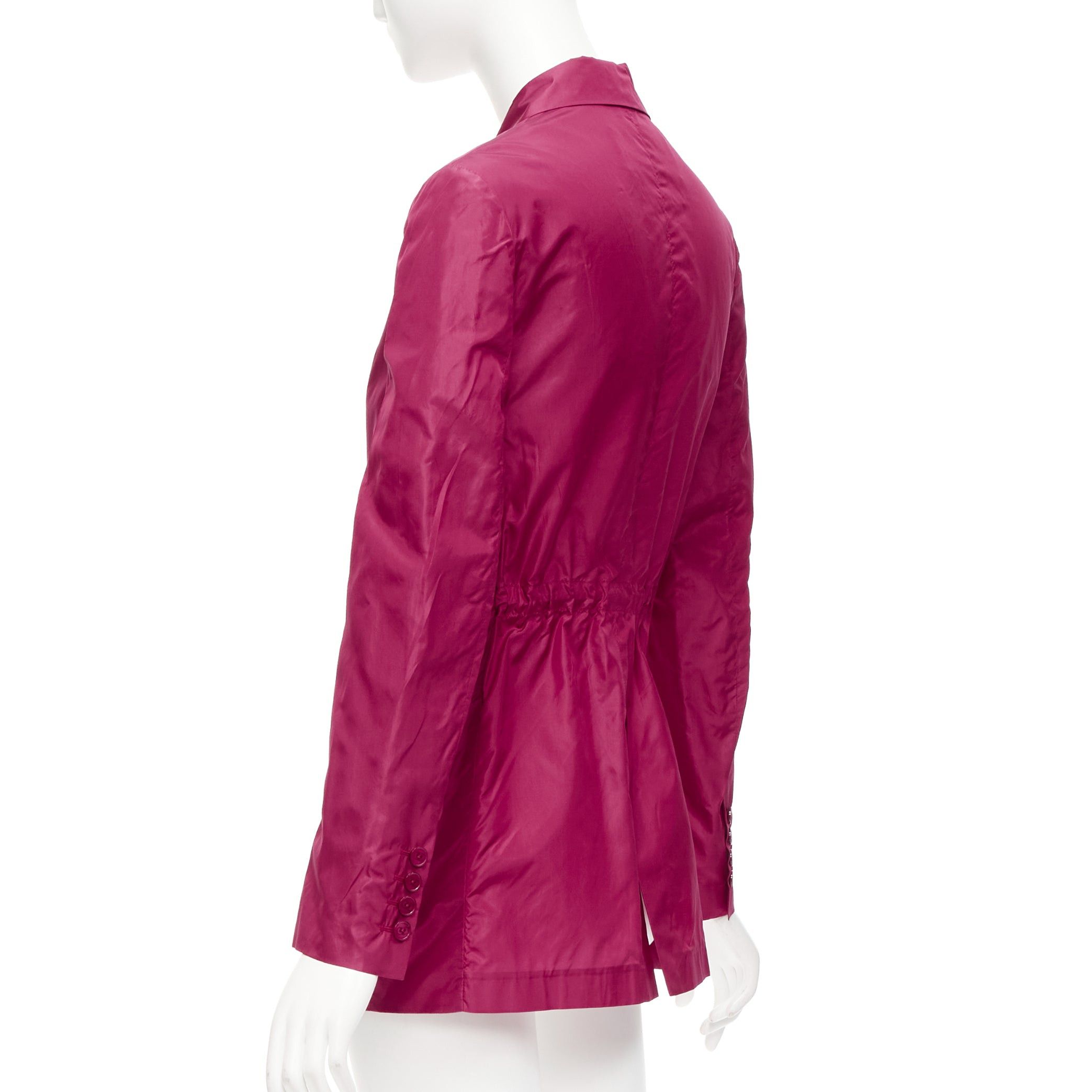 Valentino VALENTINO Piccioli 100% silk raspberry pink cinched waist casual blazer IT36 XXS Size XS / US 0-2 / IT 36-38 - 7 Thumbnail