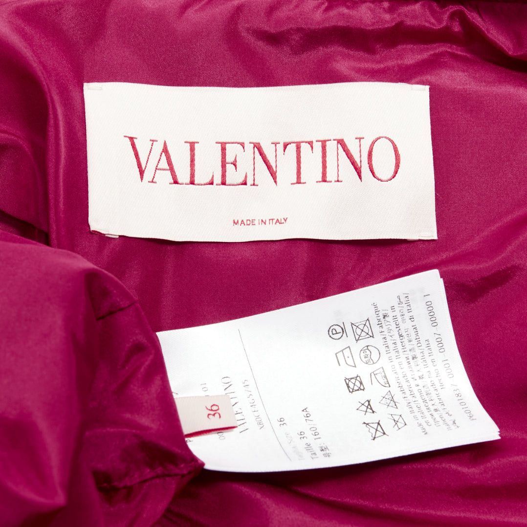 Valentino VALENTINO Piccioli 100% silk raspberry pink cinched waist casual blazer IT36 XXS Size XS / US 0-2 / IT 36-38 - 9 Thumbnail