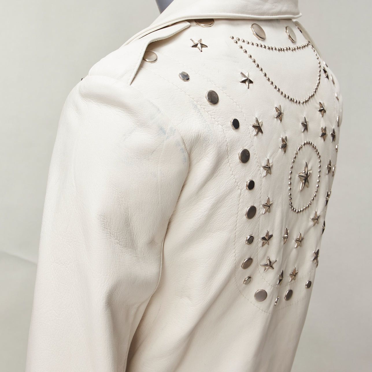 Nour Hammour NOUR HAMMOUR cream lambskin fringe silver studs western biker jacket FR34 XS Size XXS / US 00 / IT 34 - 11 Thumbnail