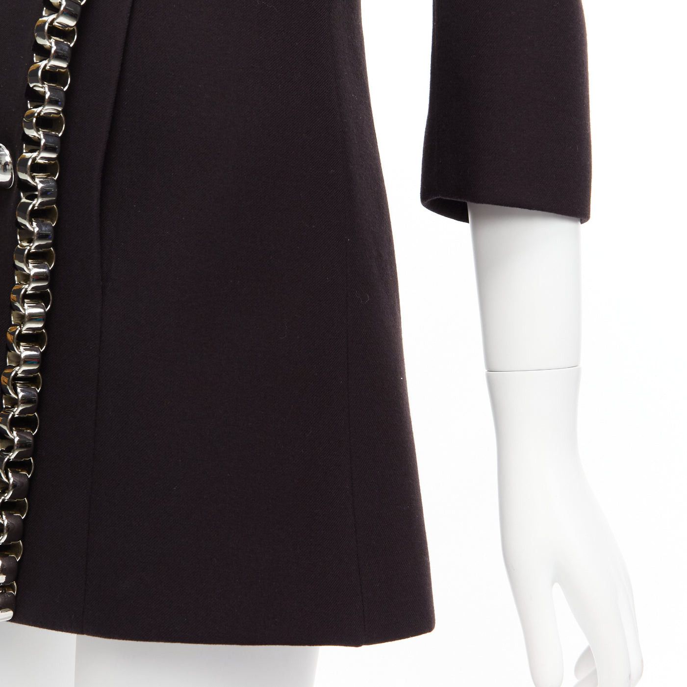 Other DAVID KOMA Runway Cady chunky chain trim black fit flare coat dress UK6 XS Size XS / US 0-2 / IT 36-38 - 8 Thumbnail