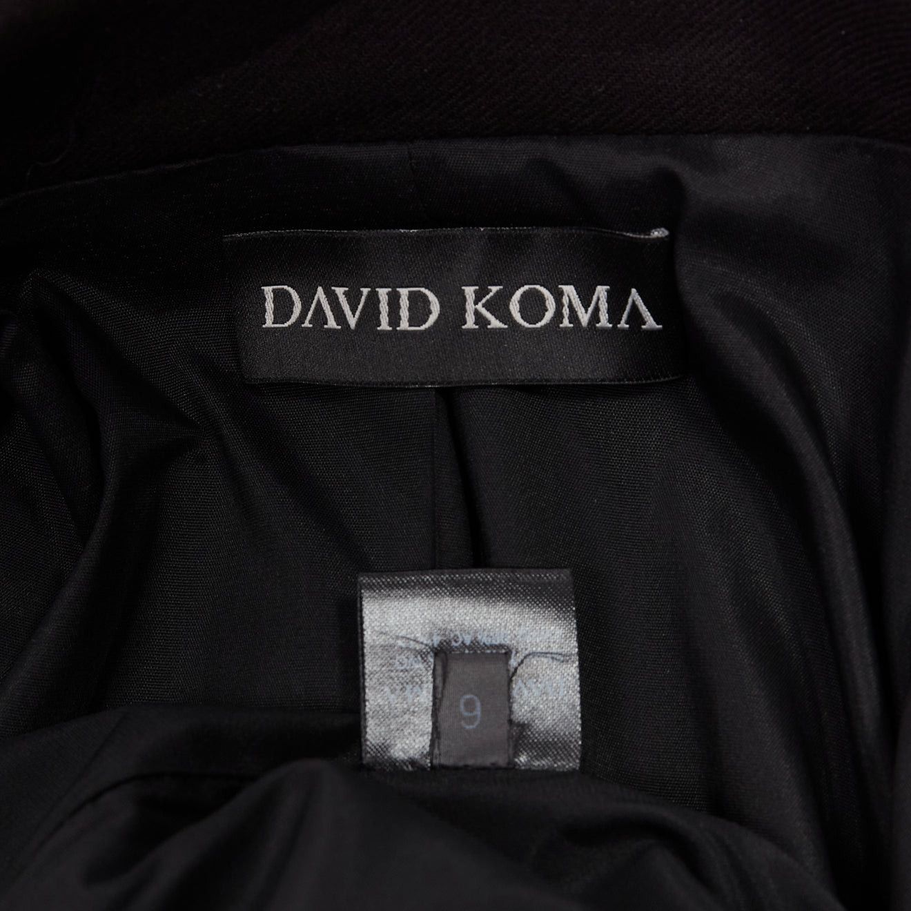 Other DAVID KOMA Runway Cady chunky chain trim black fit flare coat dress UK6 XS Size XS / US 0-2 / IT 36-38 - 9 Thumbnail