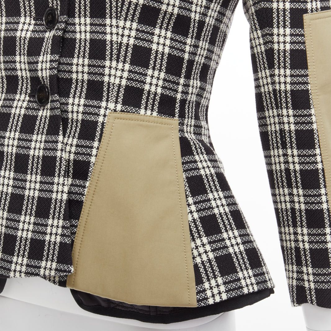 Dior CHRISTIAN DIOR 2022 black white virgin wool Cannage lined bar jacket FR34 XS Size XS / US 0-2 / IT 36-38 - 8 Thumbnail