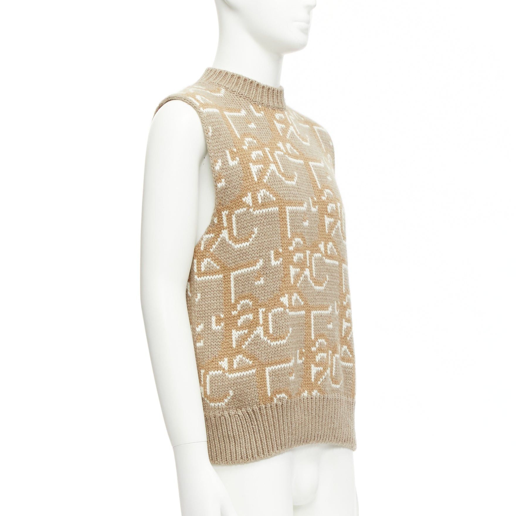 Dior DIOR 2022 Travis Scott Cactus Jack 100% cashmere monogram sweater vest XXS Size US XXS / EU 40 - 3 Thumbnail