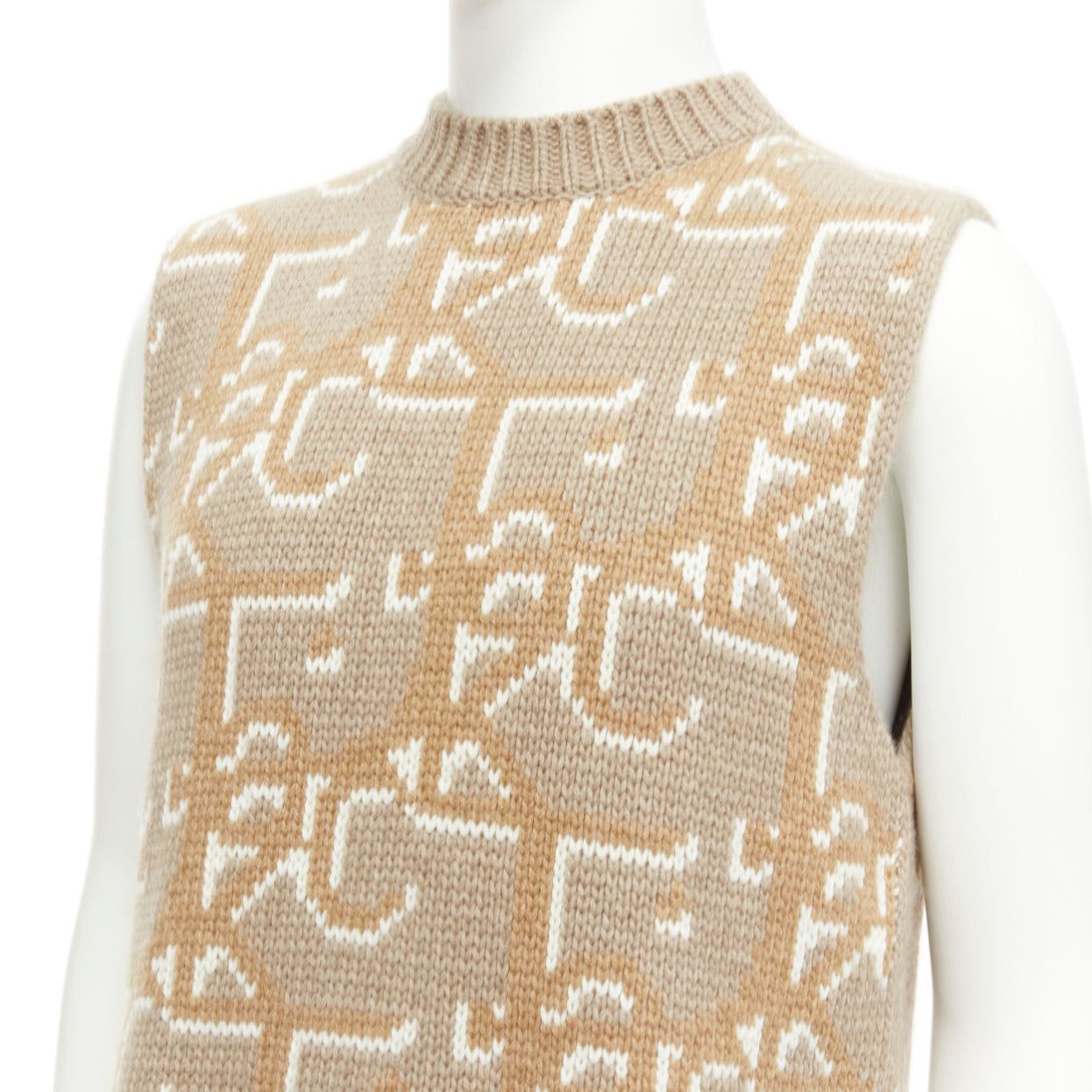 Dior DIOR 2022 Travis Scott Cactus Jack 100% cashmere monogram sweater vest XXS Size US XXS / EU 40 - 2 Thumbnail