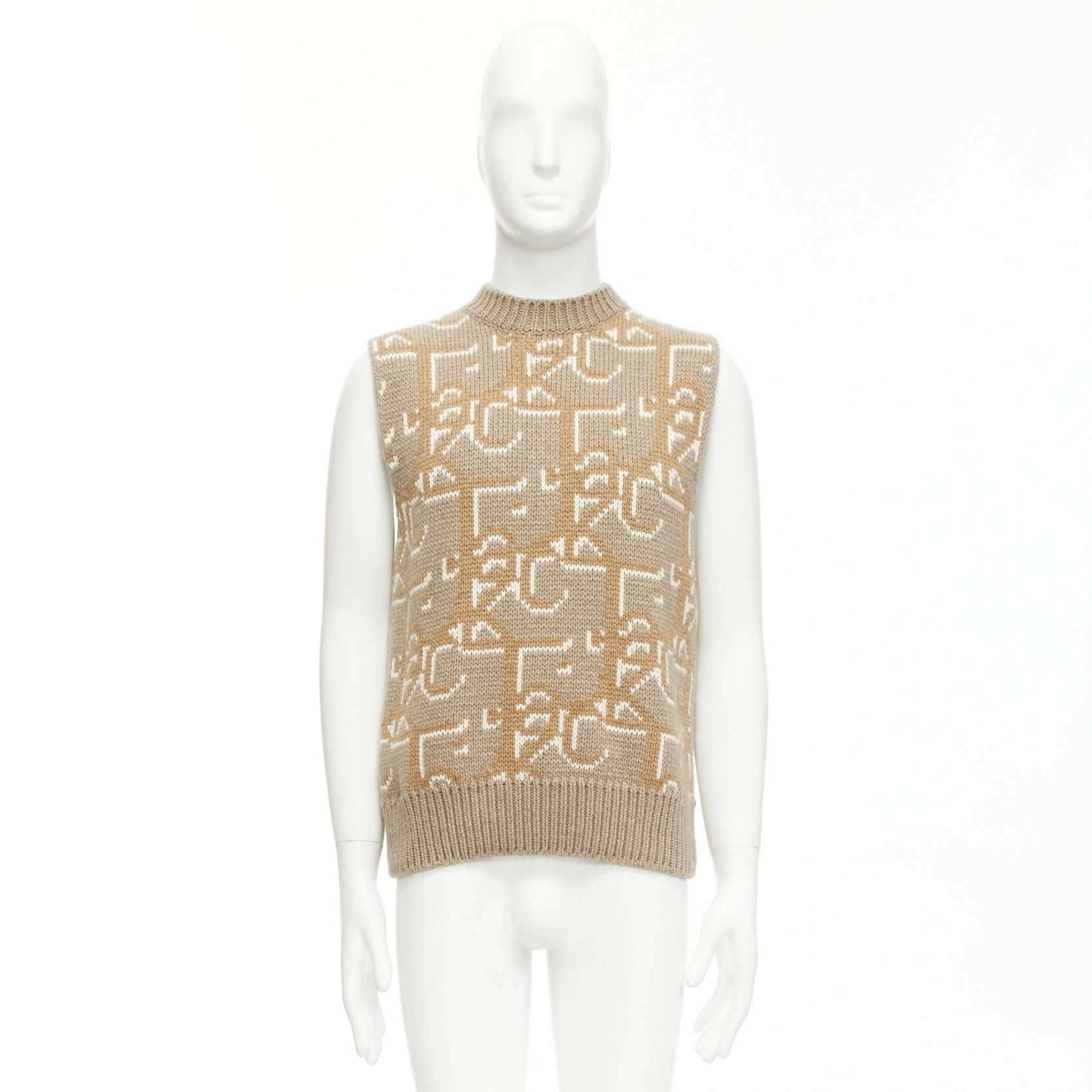 Dior DIOR 2022 Travis Scott Cactus Jack 100% cashmere monogram sweater vest XXS Size US XXS / EU 40 - 9 Thumbnail